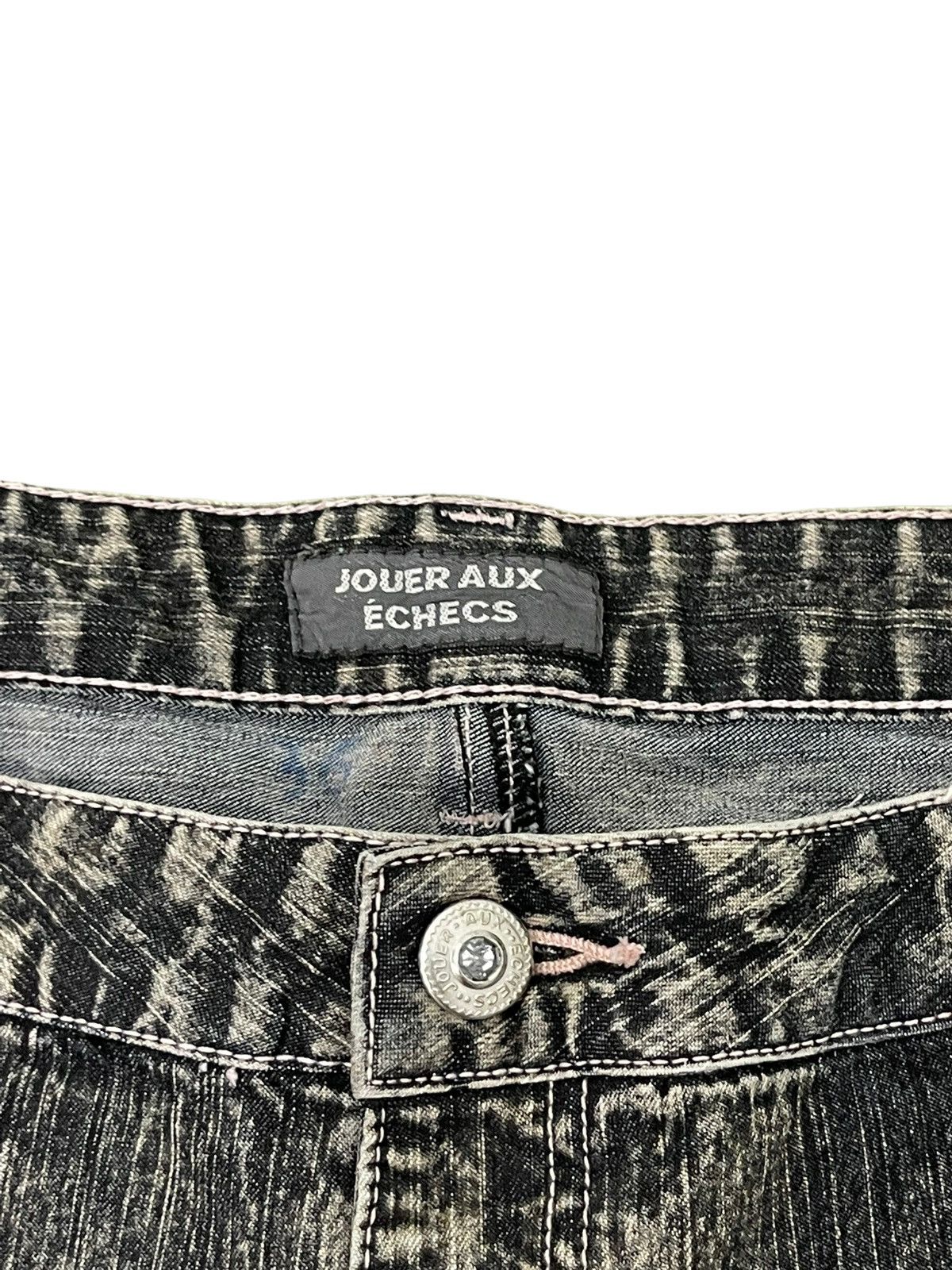 Japanese Brand Flare Jeans Jouer Aux Echecs Faded Stretch Thin Denim 7🟦9 Size US 35 - 9 Thumbnail