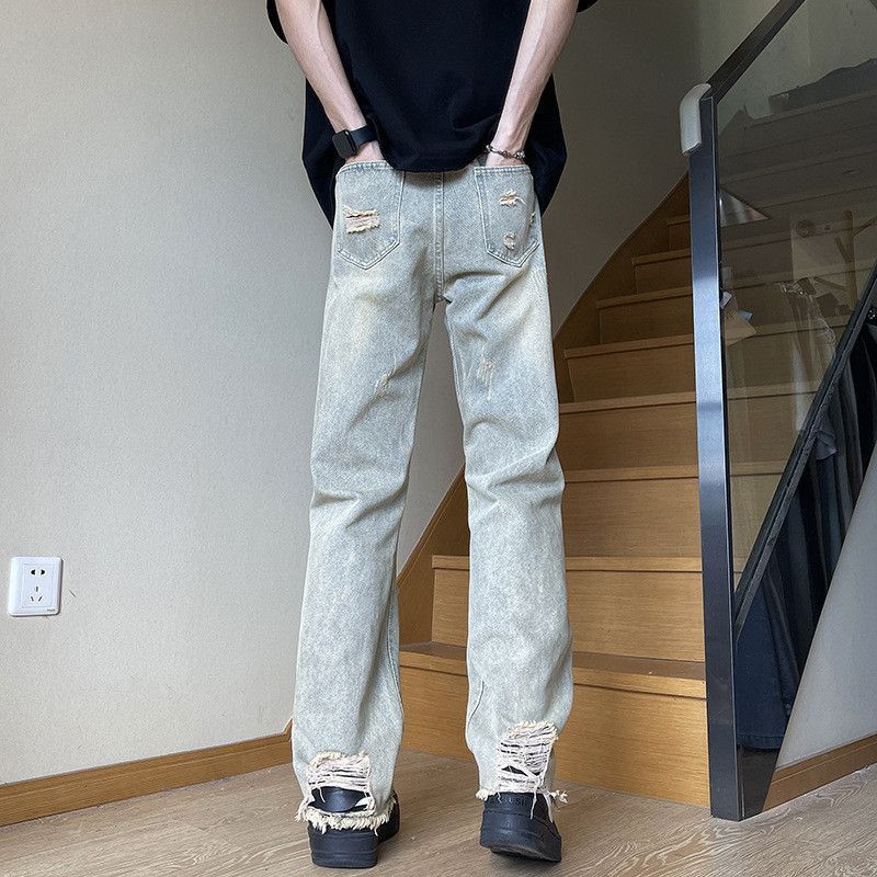 Japanese Brand Retro loose fringed ripped slightly flared jeans Size US 30 / EU 46 - 3 Thumbnail