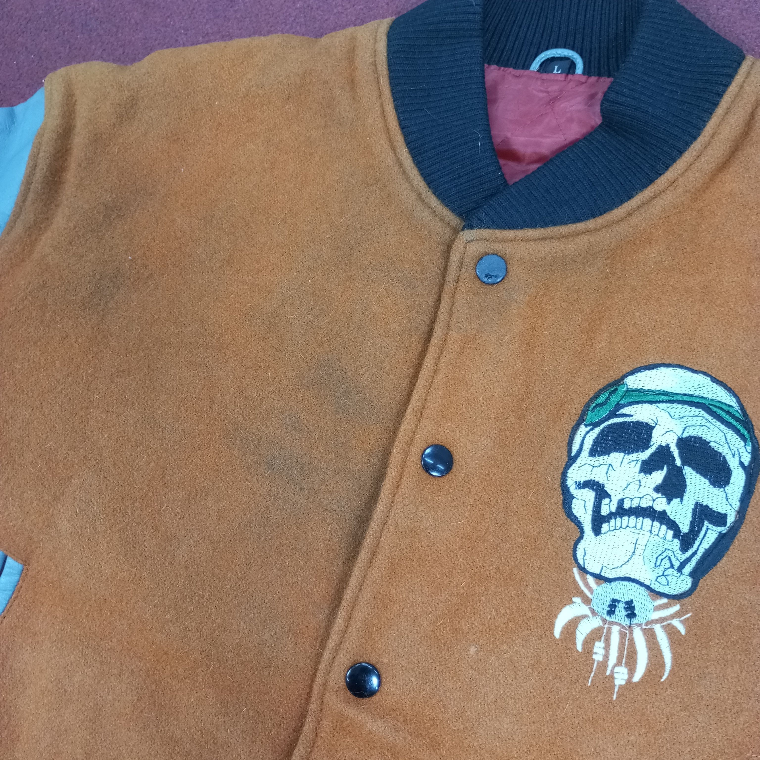 Vintage Varsity Jacket Skulls Design Rock Punk Style Size US L / EU 52-54 / 3 - 7 Thumbnail