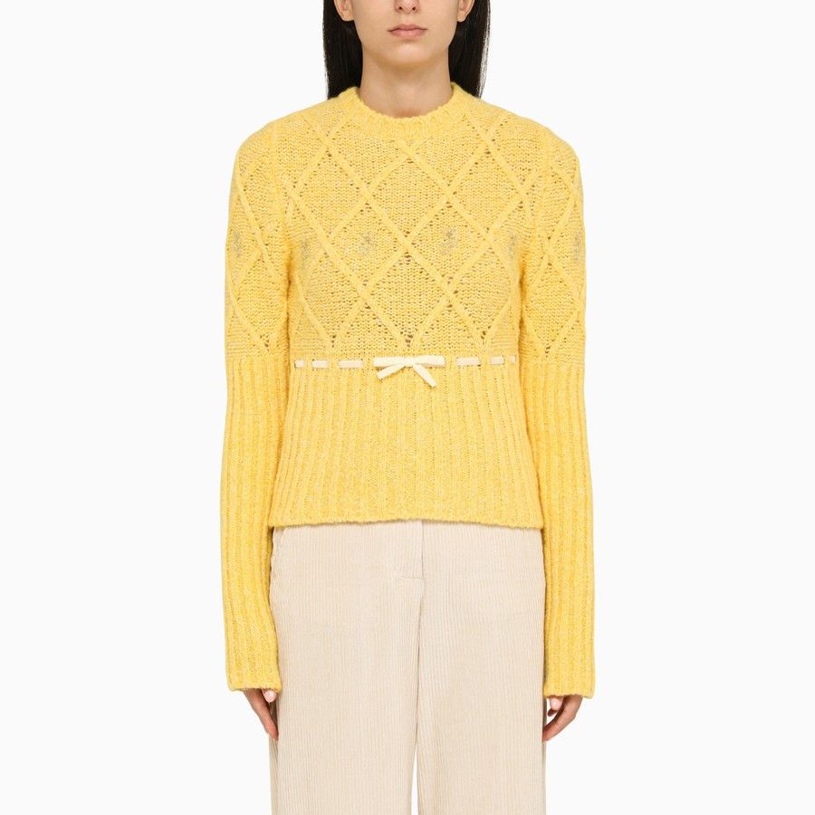 image of Cormio O1D2Blof01223 Neck Jumper In Yellow, Women's (Size Small)
