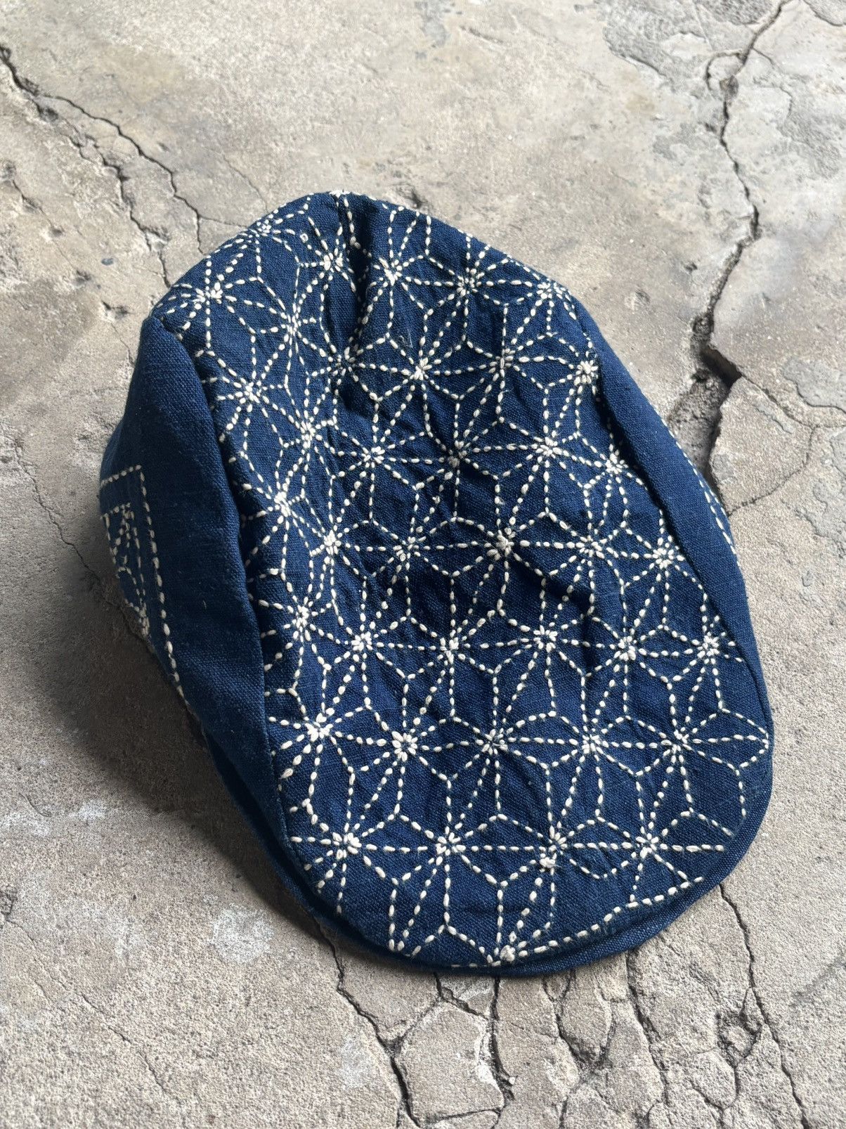 Japanese Brand Sashiko Denim Beret Hat 1 of 1 Size ONE SIZE - 2 Thumbnail