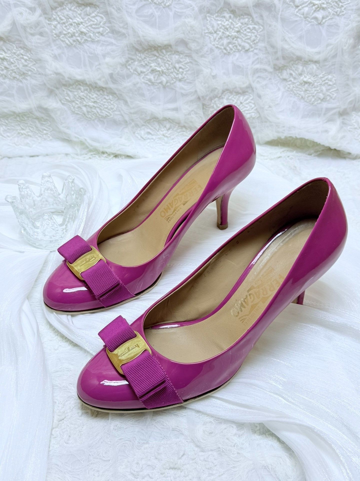 Salvatore Ferragamo Salvatore Ferragamo Patent Pink Lowtop Sneakers us_7 Women Size US 7 / IT 37 - 1 Thumbnail