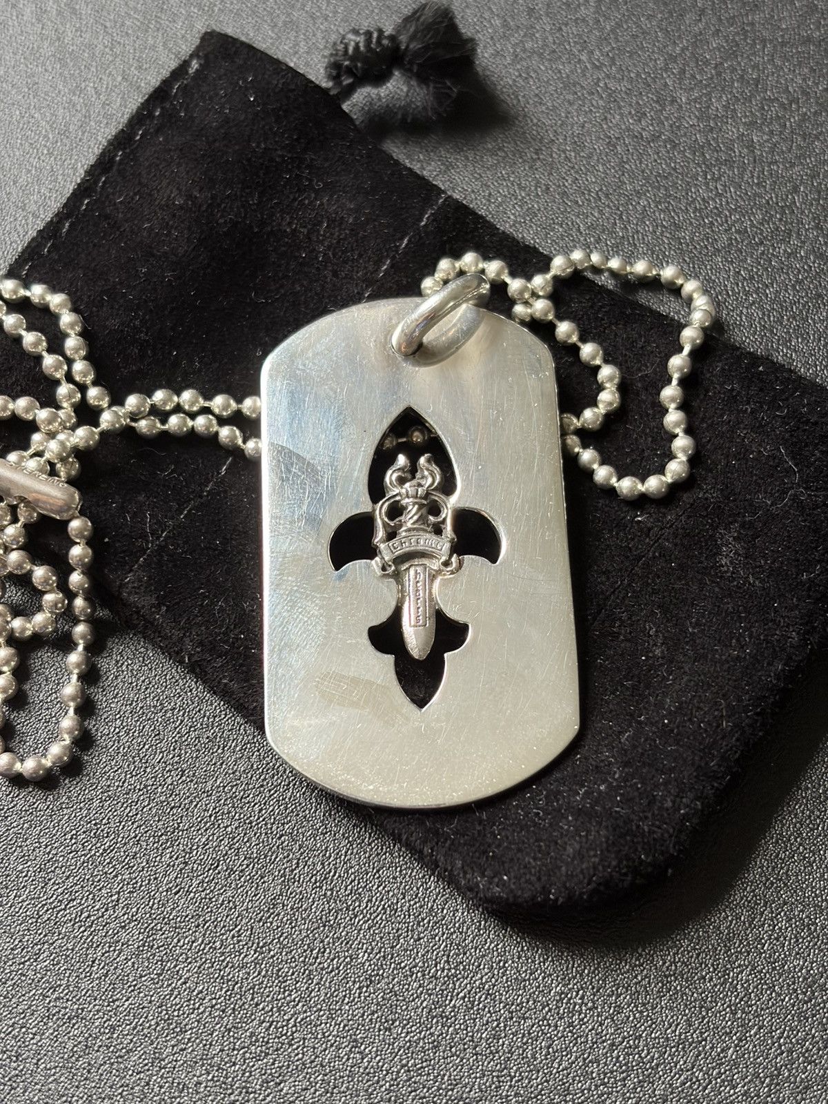 Chrome Hearts × Vintage Chrome Hearts Dagger Fleur Cut Out Dog Tag