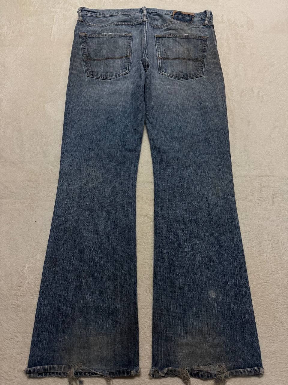 Vintage THRASHED 90s Style Abercrombie Rusty Distressed Flare Jean Size US 35 - 18 Thumbnail