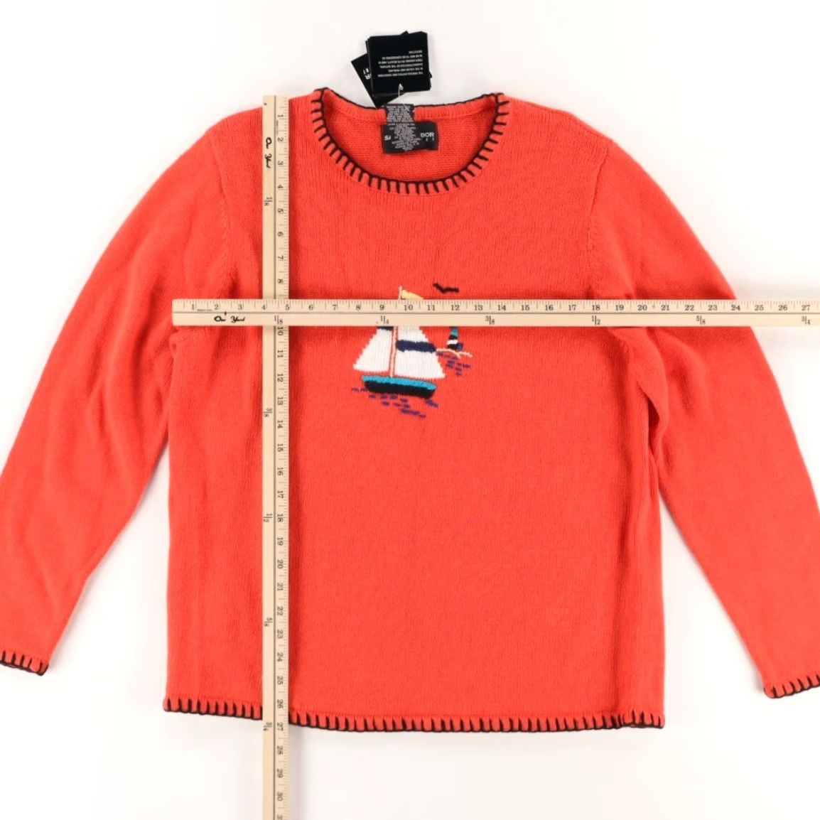 Vintage VTG Sag Harbor Knit Crewneck Sailboat Solid Long Sleeve Sweater Red Women's L Shirt Size L / US 10 / IT 46 - 3 Thumbnail
