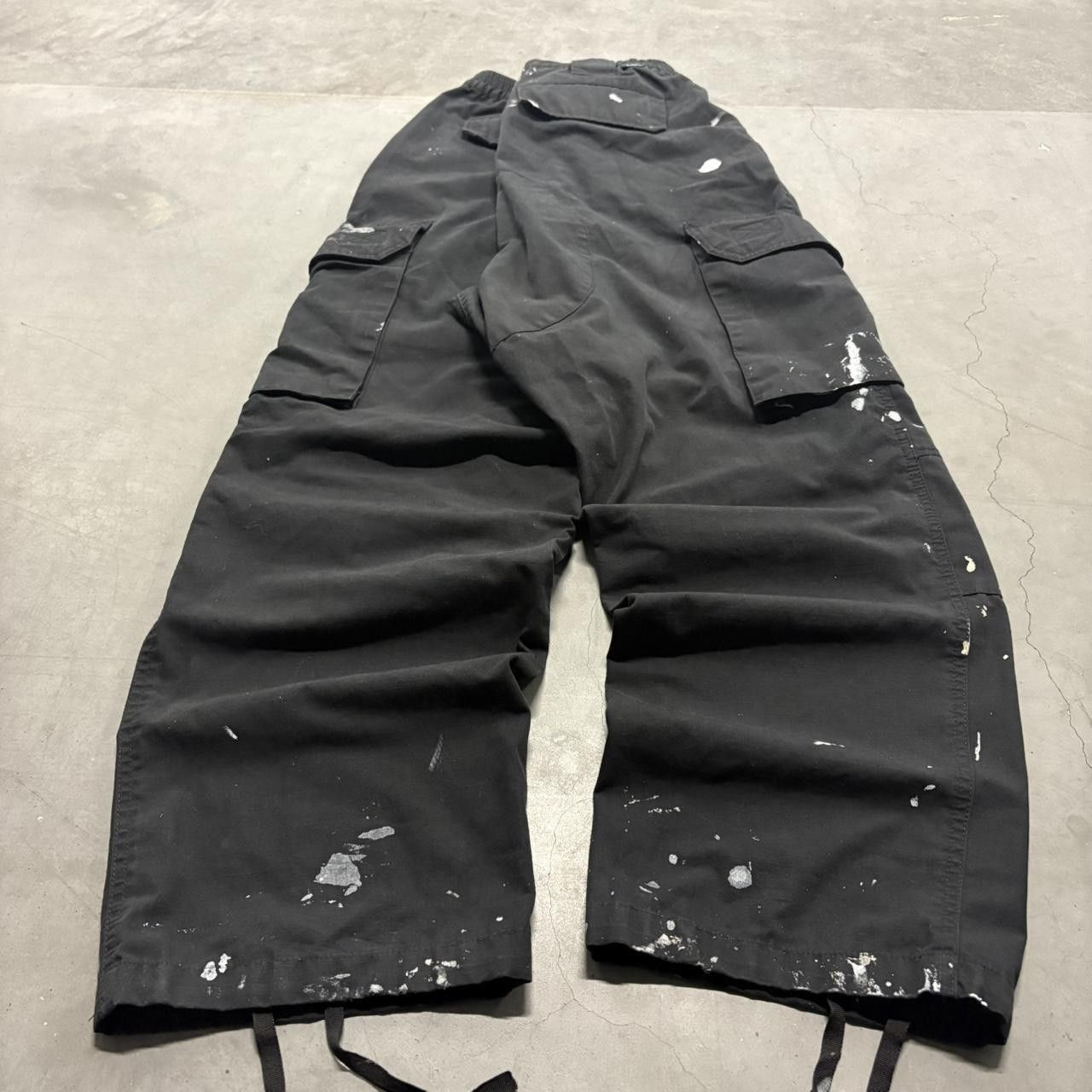 Vintage Crazy Vintage Y2K 2000s Baggy Black Paint Splatter Streetwear Style Grunge Cargo Pants! Size US 36 / EU 52 - 6 Thumbnail