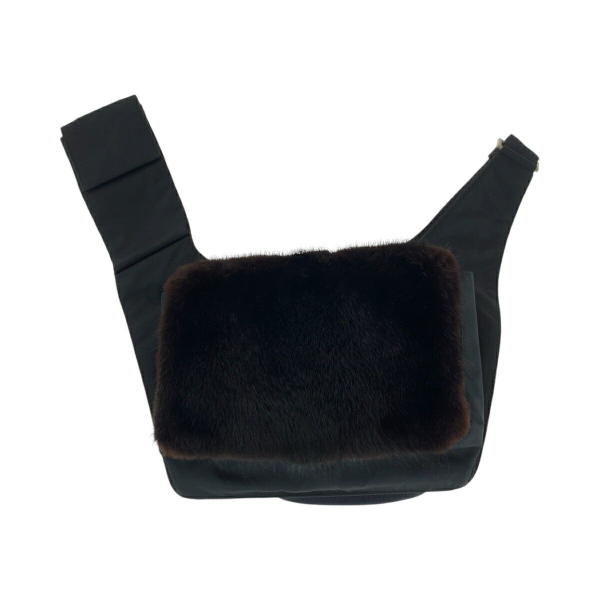Prada Prada Tessuto Nylon Fur Shoulder Bag Others Shoulder Bag in Brown, Women's