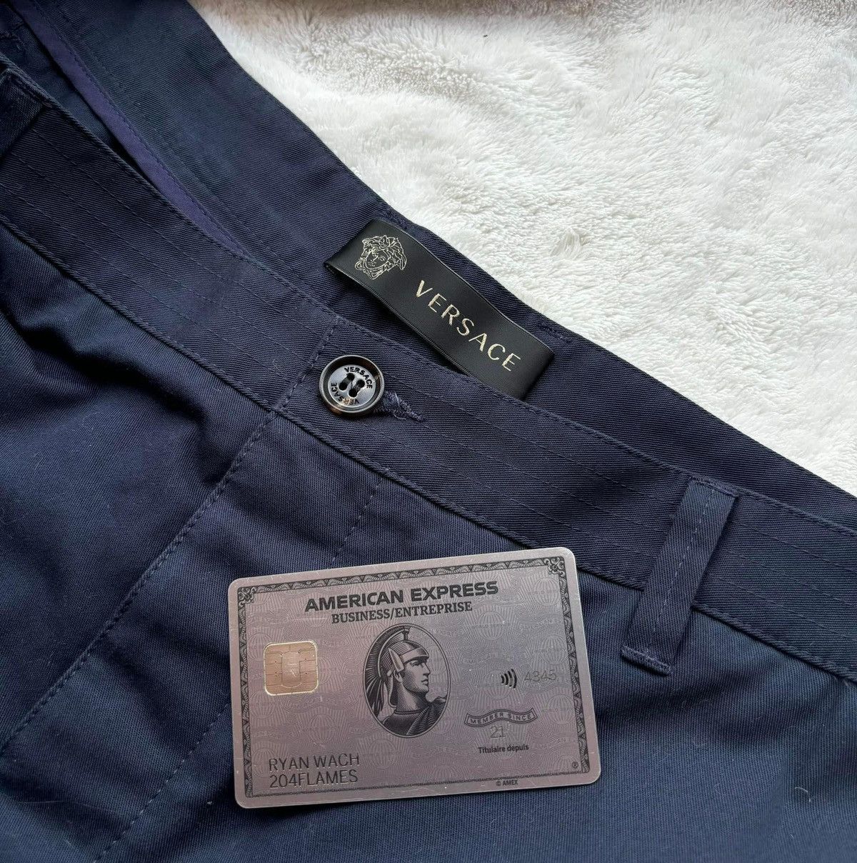 Versace Versace Navy/Gold Medusa Pants Size US 32 / EU 48 - 3 Thumbnail