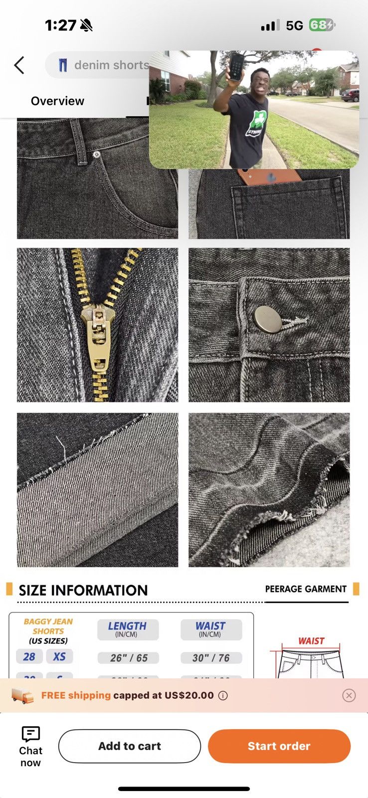 Other Men’s Y2K rhinestone acid wash baggy jorts Size US 32 / EU 48 - 3 Thumbnail
