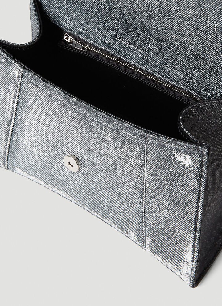Balenciaga o1mt1gz1124 Size: OS / Hourglass Small Handbag Denim Print Size ONE SIZE - 6 Thumbnail