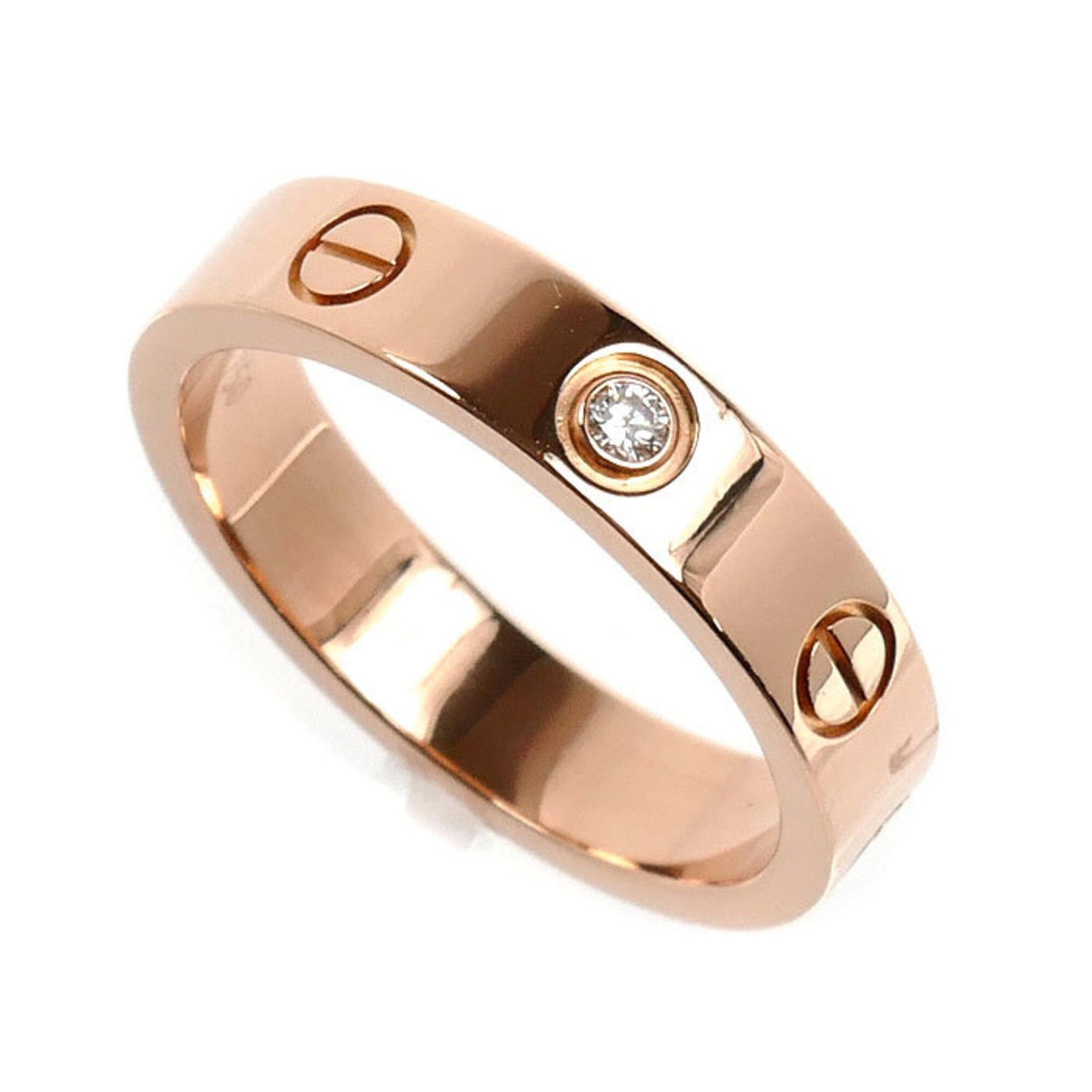 Cartier Cartier 18KPG Pink Gold Mini Love 1P Diamond Ring B4050750 50 4.5g Women's Size ONE SIZE - 1 Thumbnail