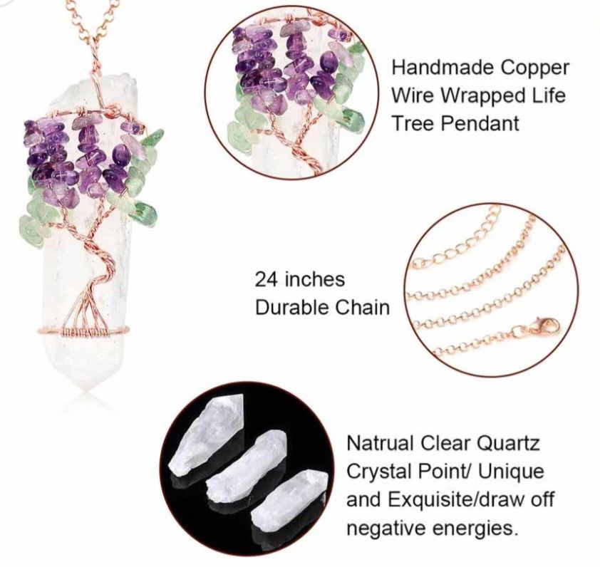 Other CRYSTAL QUARTZ WIRED TREE OF LIFE NECKLACE Size ONE SIZE - 4 Thumbnail