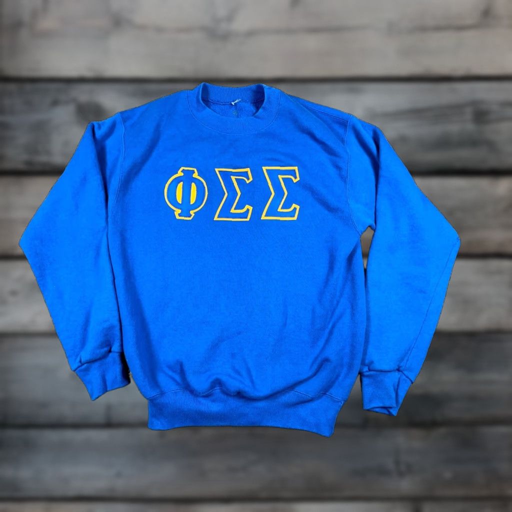 Vintage VINTAGE Phi Sigma Sigma Sweatshirt Adult Large Blue Embroidered College Sorority Size L / US 10 / IT 46 - 1 Thumbnail