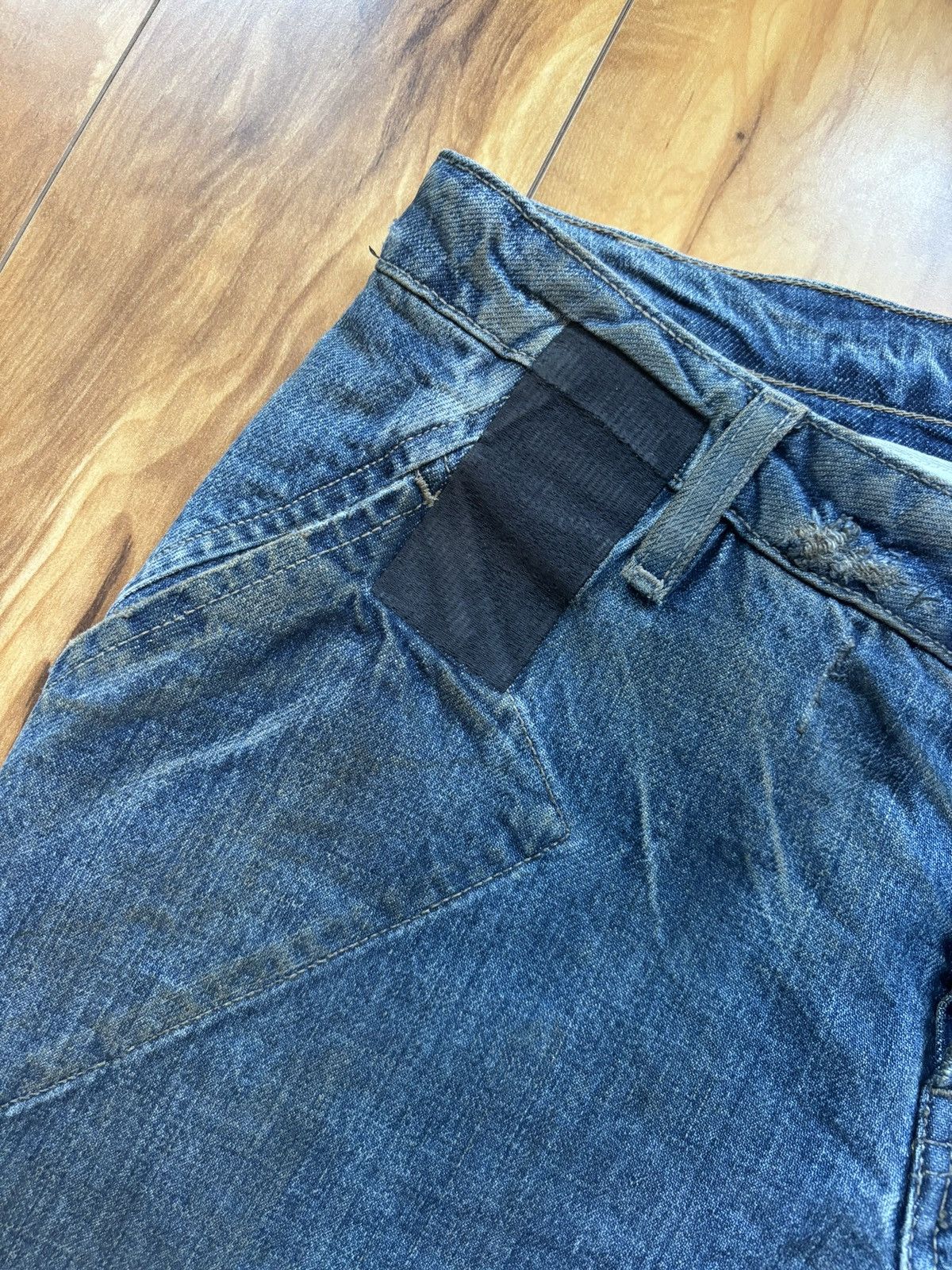 Rick Owens ‘04 Rick Owens SLAB Spiral Mud Wax Denim Flare Cut Size US 30 / EU 46 - 3 Thumbnail