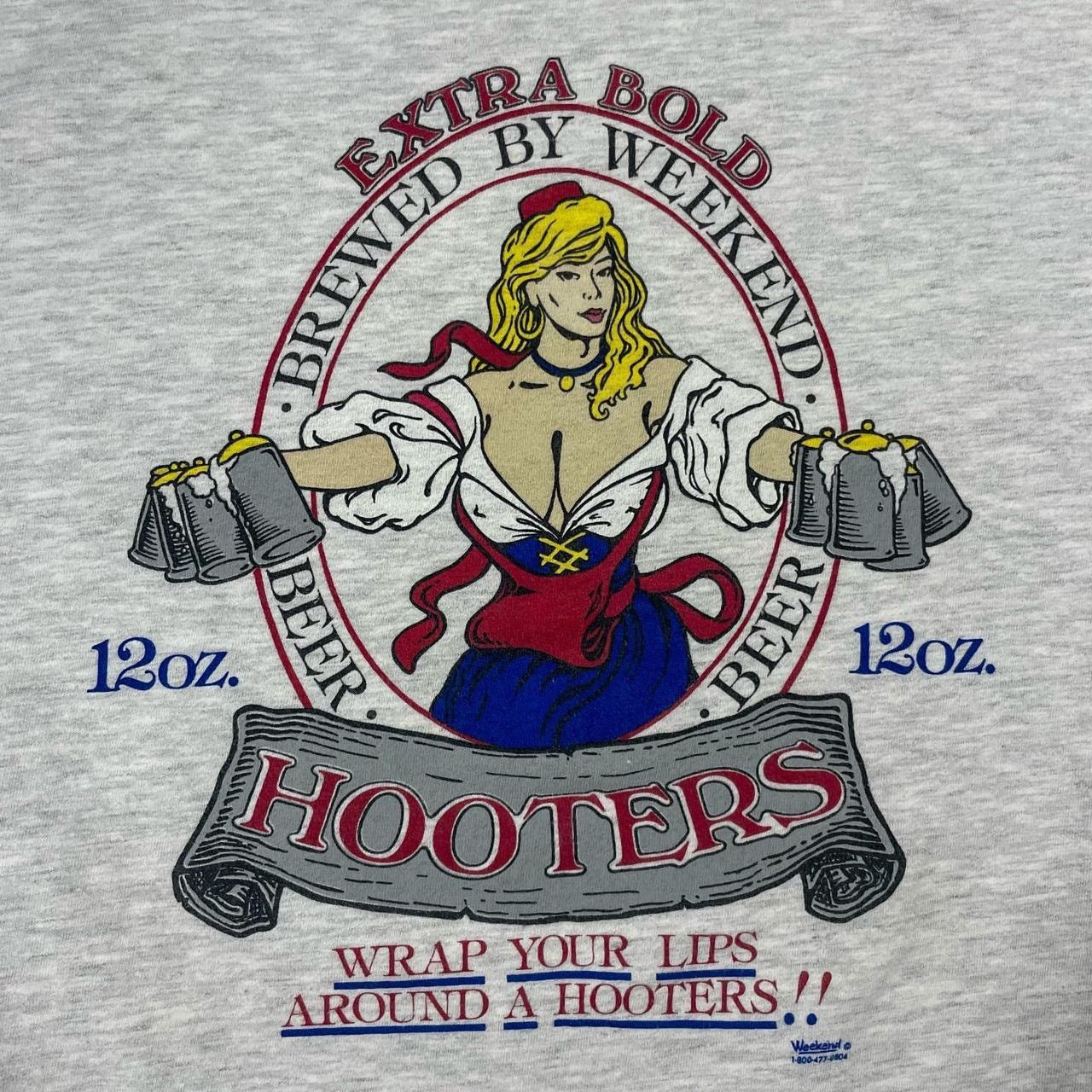 Hanes × Vintage Vintage 90’s Hooters Extra Bold Beer T-Shirt Size US XL / EU 56 / 4 - 4 Thumbnail