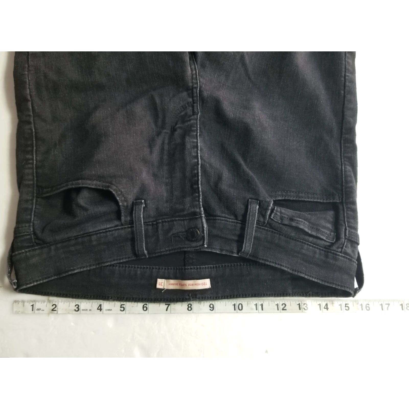 Levi's Levi's Jeans Womens 31 Black 720 High Rise Skinny Denim Dark Black 5-Pocket Modern Womens Jeans Size 24" / US 00 / IT 34 - 3 Thumbnail