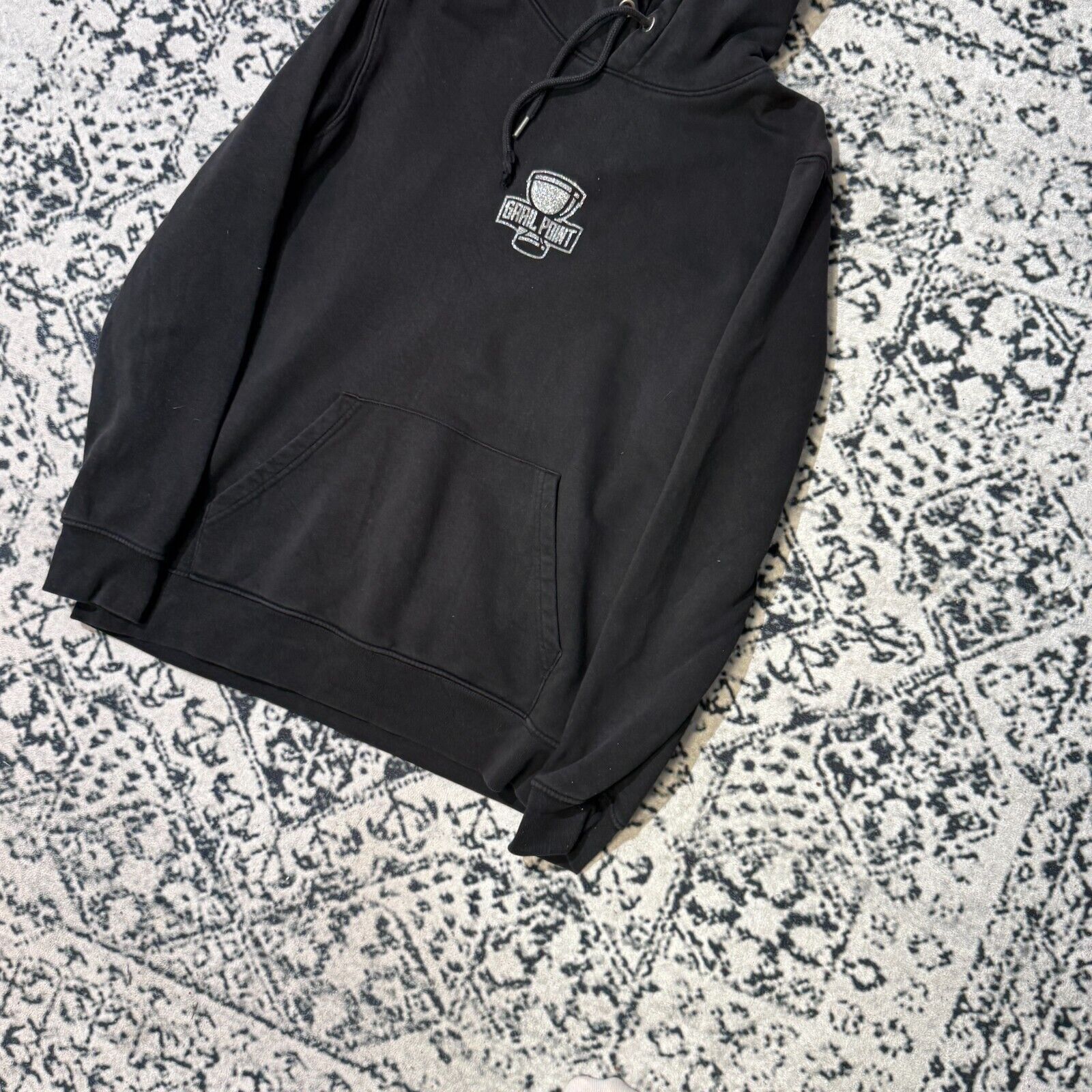 Vintage Vintage Grail Point Black Cotton Hoodie Size M Skull Y2K 90s Size US M / EU 48-50 / 2 - 2 Thumbnail