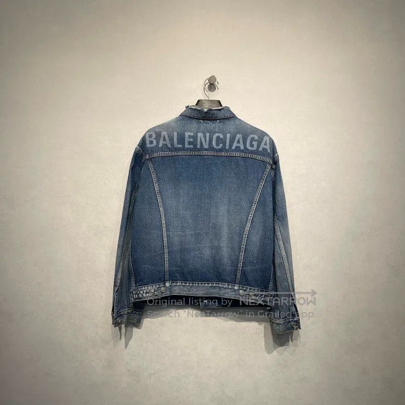 Balenciaga Balenciaga Logo Printed Denim Jacket Size US M / EU 48-50 / 2 - 2 Thumbnail
