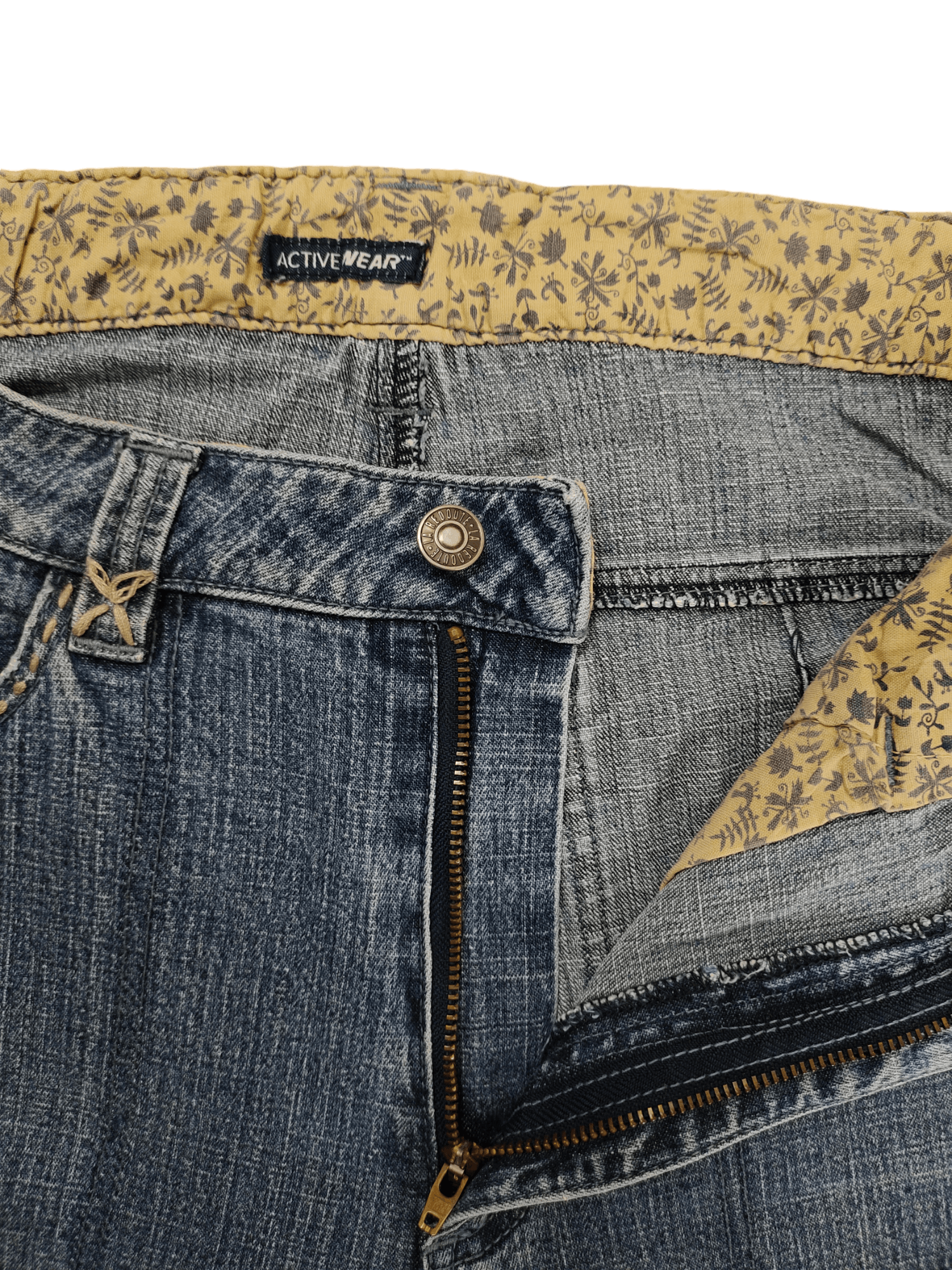 If Six Was Nine Flare Jeans La Redoute Tribal Clawmark Faded Bootcut Y2k Size US 31 - 21 Thumbnail