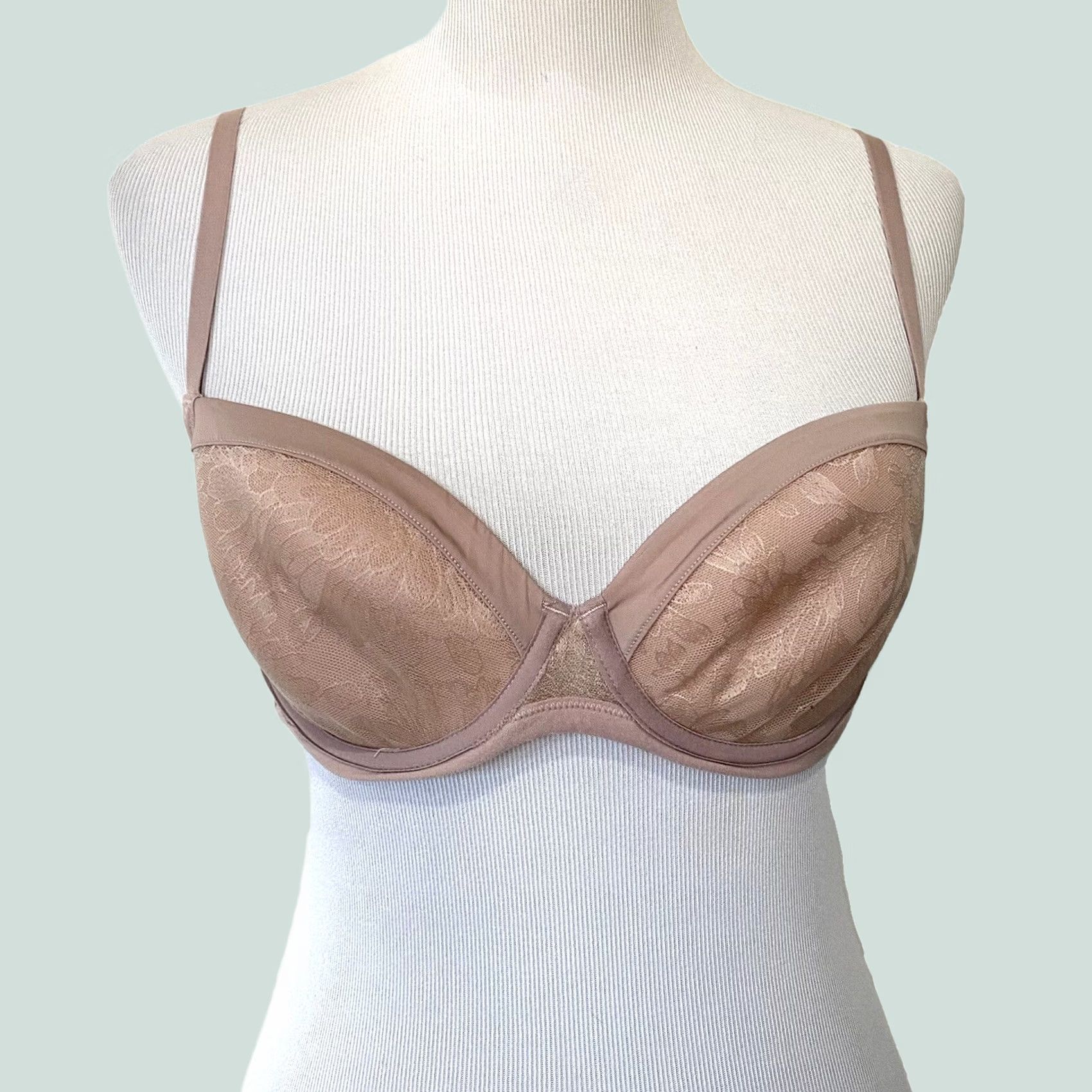 Vintage Soma Lightest Lift Demi Bra 36B Pink Lace Underwire (T-Shirt Bra) Womens Size ONE SIZE - 1 Thumbnail