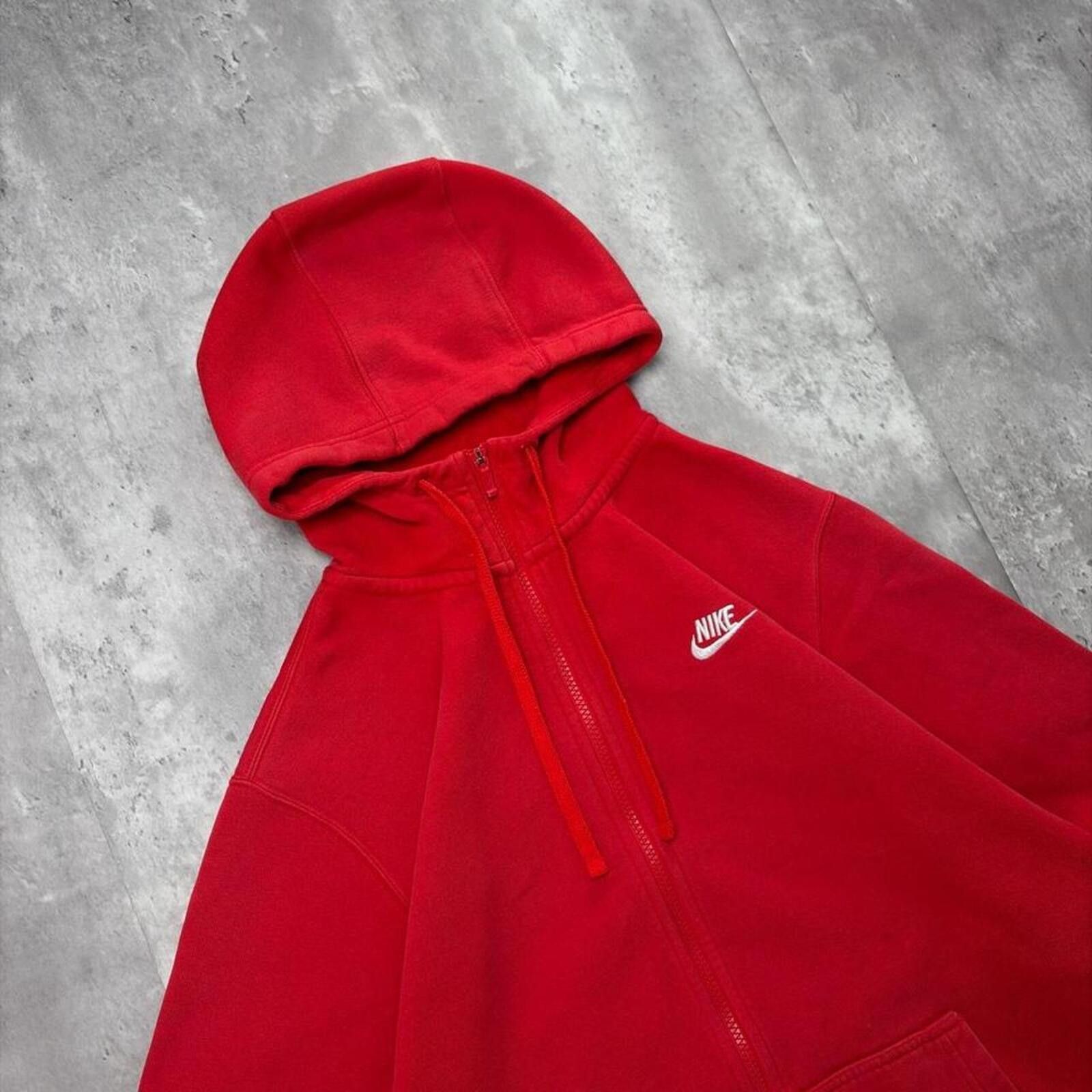 Nike Y2K Red Nike Swoosh Grunge Baggy Distressed Zip Up Hoodie Size US XL / EU 56 / 4 - 4 Thumbnail