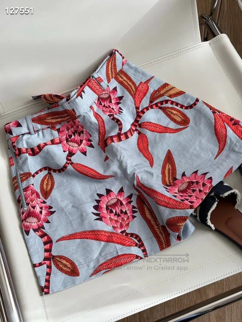 Hermes Hermes Women's Cotton Linen Shorts Size 42" / US 20 - 3 Thumbnail