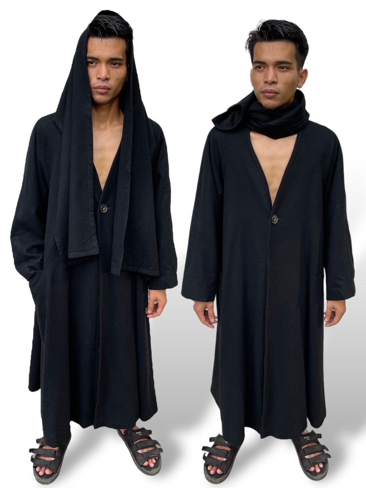 Yohji Yamamoto 🔥A/W 1997 YOHJI YAMAMOTO SINGLE-BUTTON OVERCOAT/JACKET Size US L / EU 52-54 / 3 - 2 Thumbnail