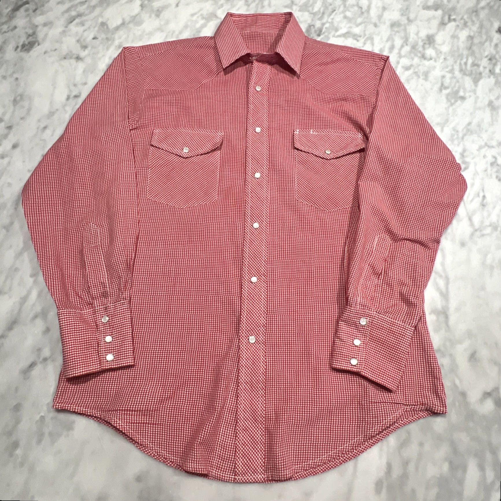 Vintage Western Pearl Snap Shirt Men M Red Bamdana Pattern Pockets Lightweight Cowboy Size US M / EU 48-50 / 2 - 4 Thumbnail