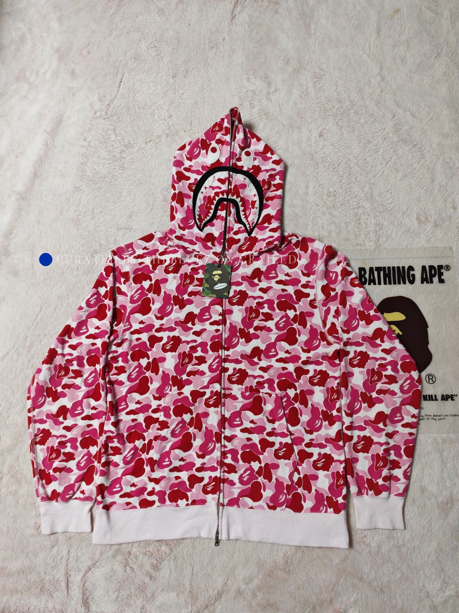 Bape Pink Camo Shark Zip-Up Hoodie Size US XXL / EU 58 / 5 - 1 Thumbnail