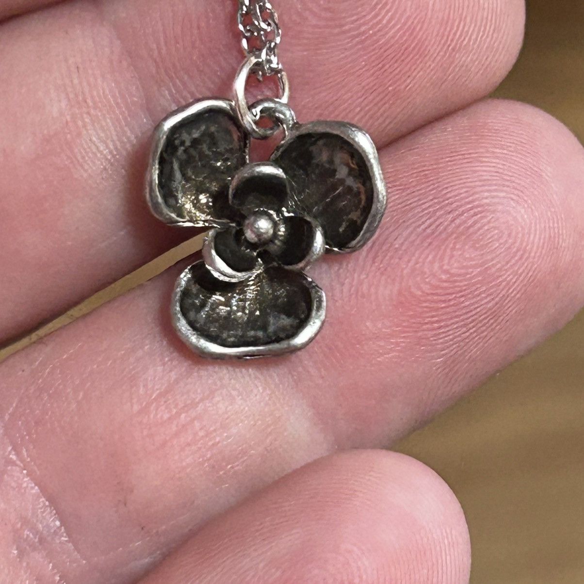 Handmade Handcrafted salvaged vintage floral pendant necklace Size ONE SIZE - 2 Thumbnail
