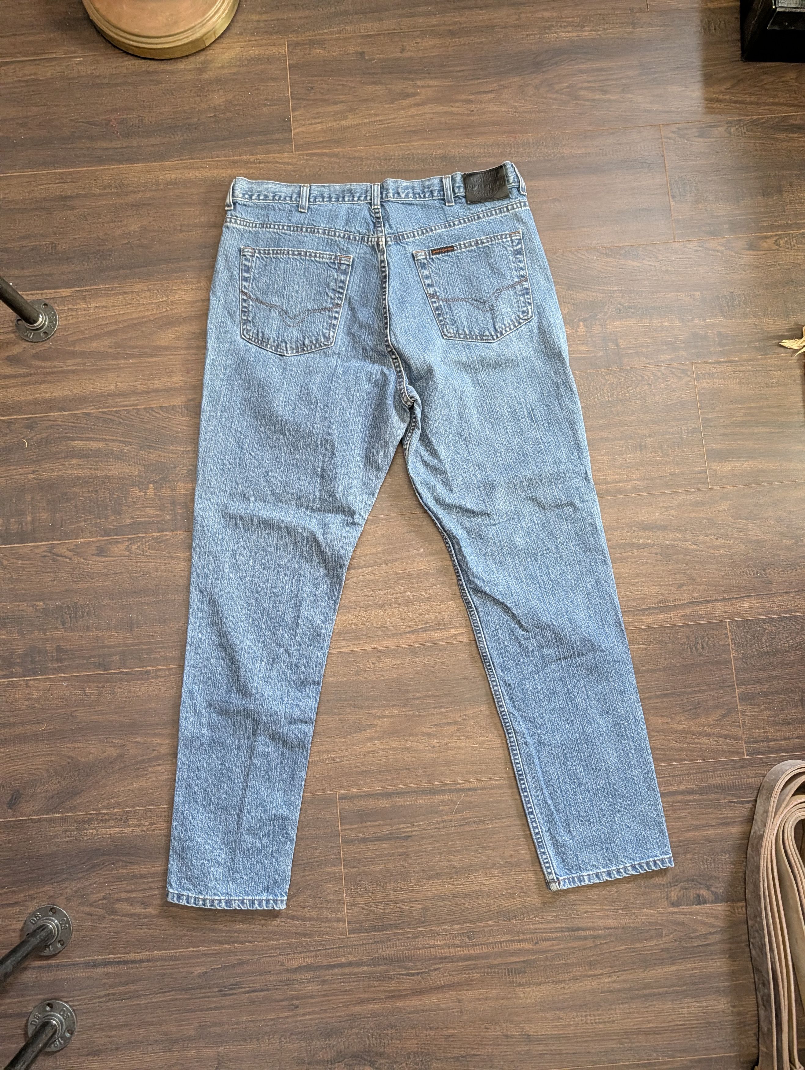 Harley Davidson Vintage blue denim branded tapered jeans 38 Size US 38 / EU 54 - 7 Thumbnail