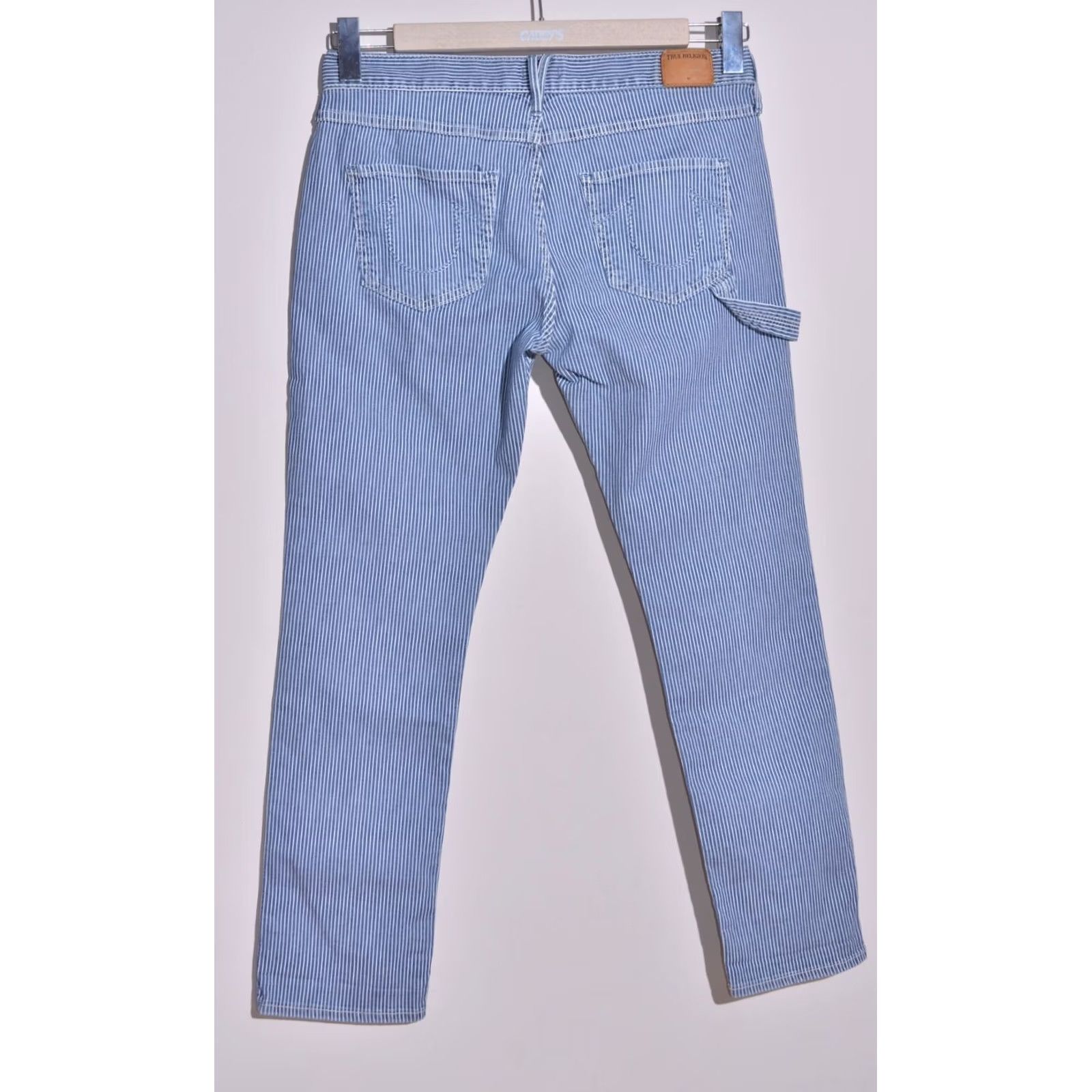 True Religion True Religion Womens Audrey Carpenter Slim Striped Boyfriend Jeans Size 29 Size 29" - 6 Thumbnail