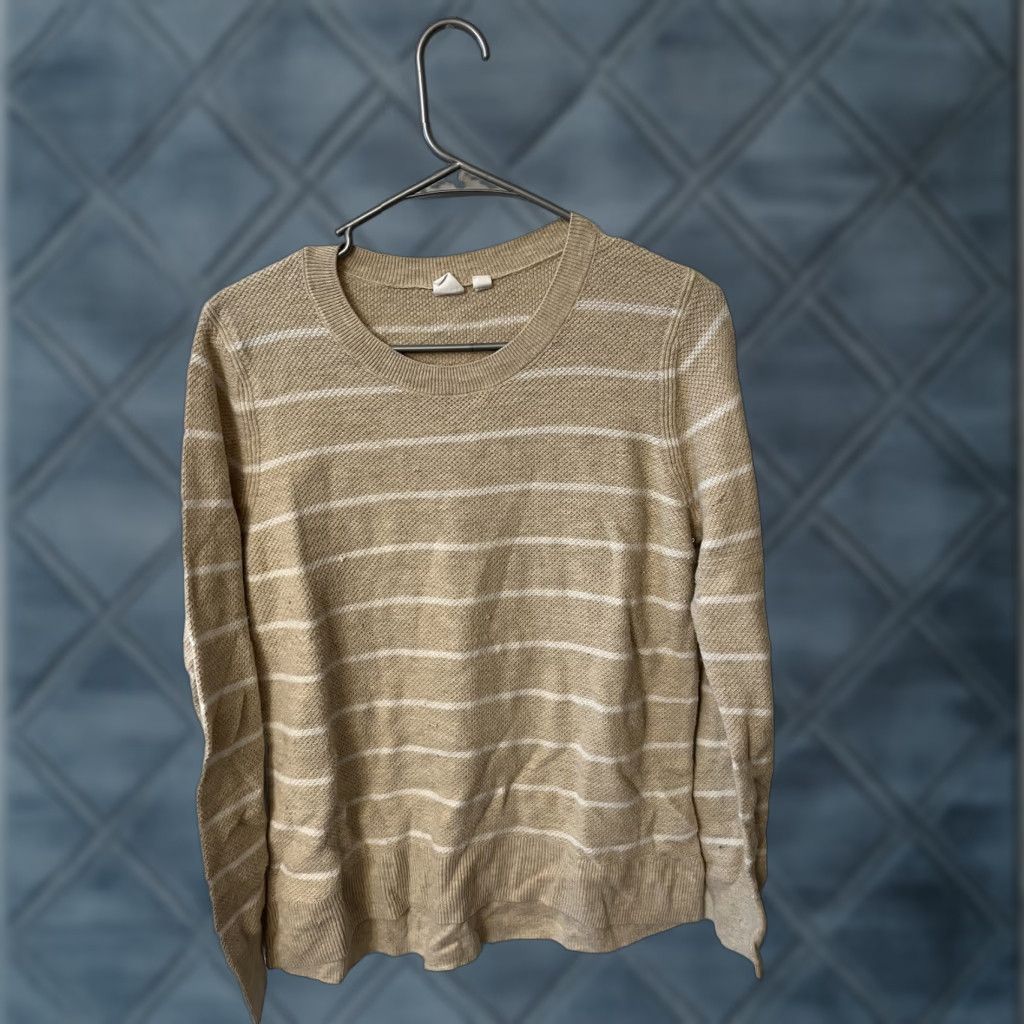 Gap Gap Crew Neck Long Sleeve Solid Striped Brown Size M Women T-Shirt Size M / US 6-8 / IT 42-44 - 1 Thumbnail