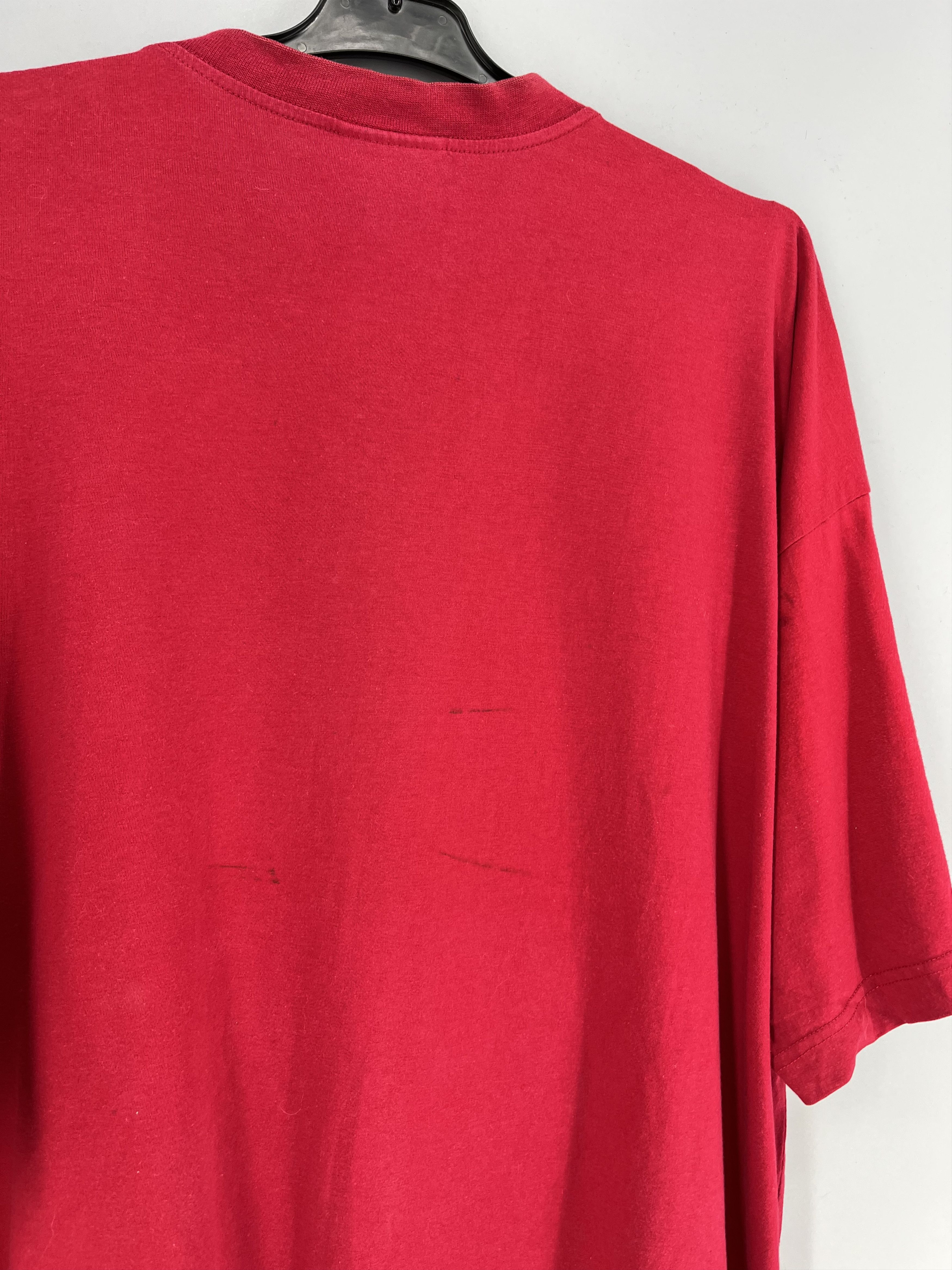 Adidas Vintage 90s Adidas T-Shirt – Red Trefoil Running Graphic Tee Size US M / EU 48-50 / 2 - 13 Thumbnail