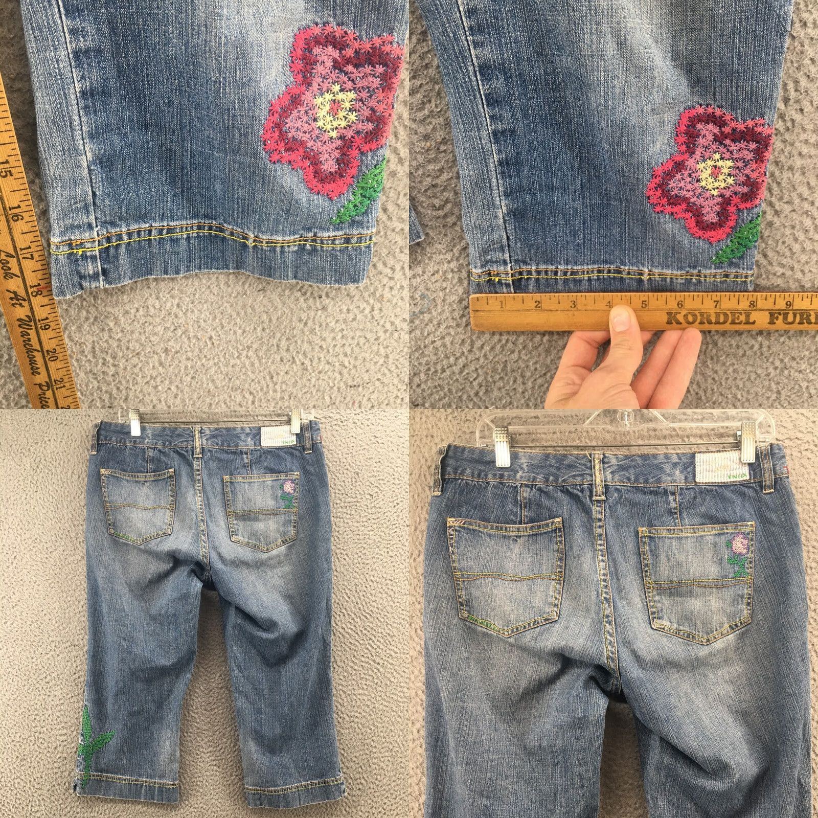 Tommy Hilfiger Tommy Hilfiger Skimmer Shorts Womens 8 Blue Denim Embroidered Zip Casual Slim Fit Shorts Womens Size 30" / US 8 / IT 44 - 8 Thumbnail