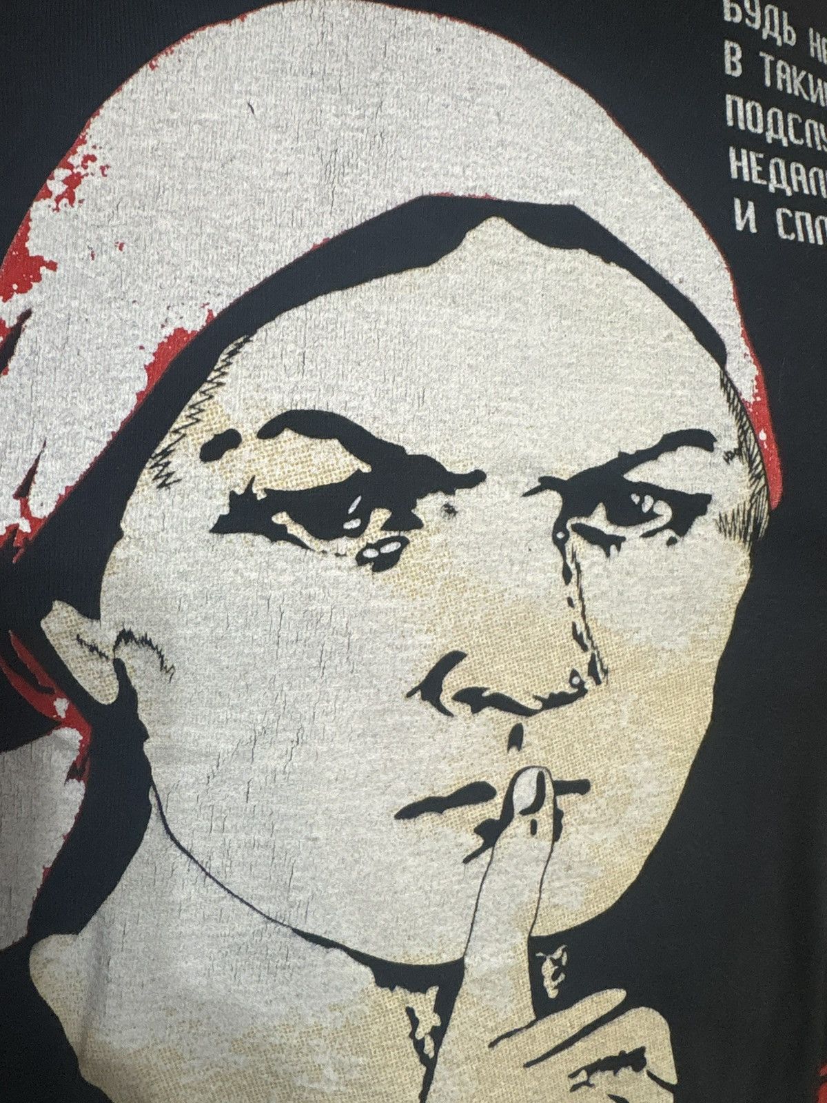 Vintage Vintage Soviet Propaganda Art Tshirt Russia Don’t Speak Size US L / EU 52-54 / 3 - 6 Thumbnail