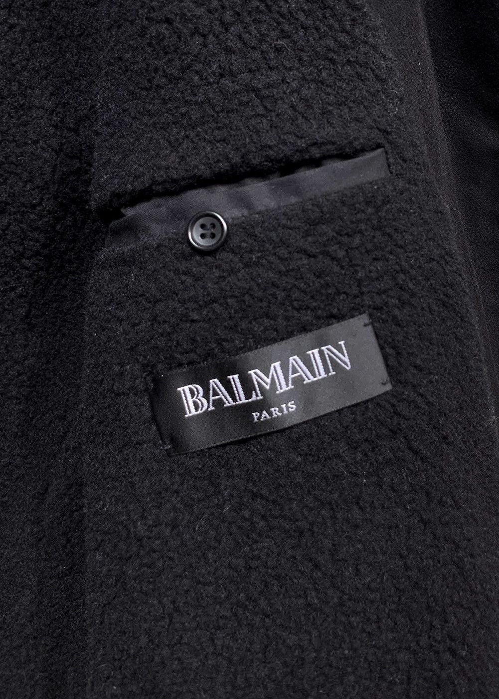 Balmain Balmain Black Waxed Cotton and Wool Lined Biker Jacket Size US M / EU 48-50 / 2 - 9 Thumbnail