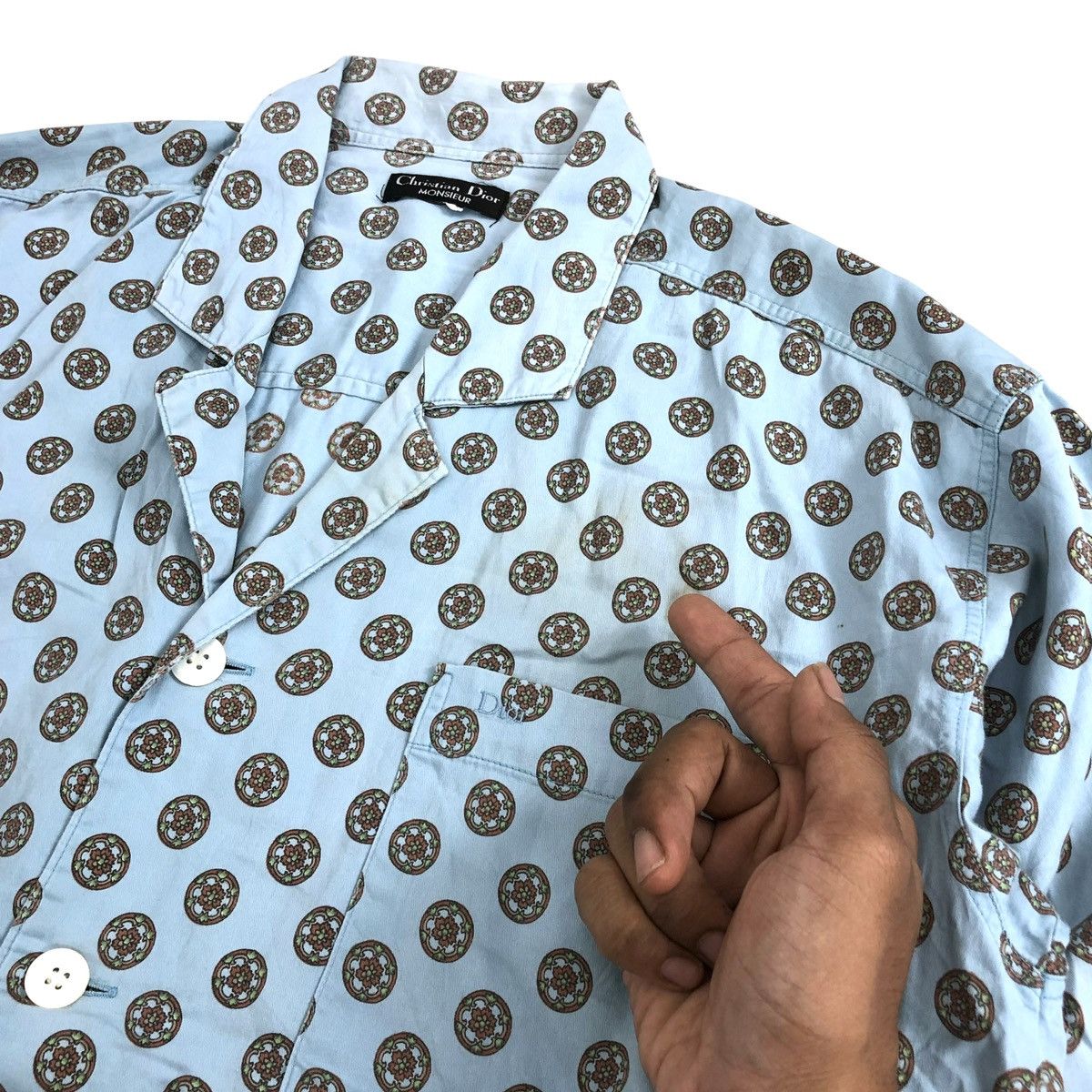 Christian Dior Monsieur × Dior 90s Christian Dior Monsieur Motif Blouse Button Up Size M / US 6-8 / IT 42-44 - 11 Thumbnail