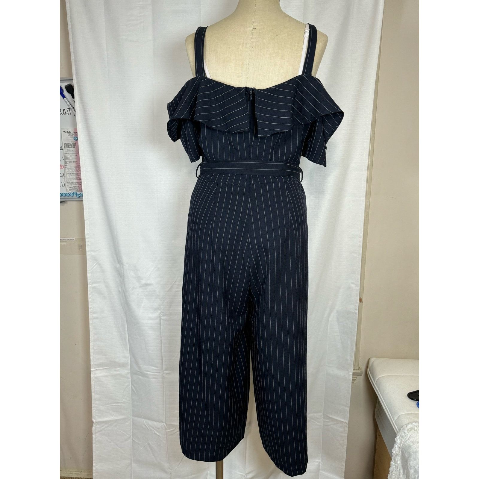 Unknown London Essue Elegant Off Shoulder Strap Marine Blue Jumpsuit Womens Size 34" / US 12 / IT 48 - 3 Thumbnail