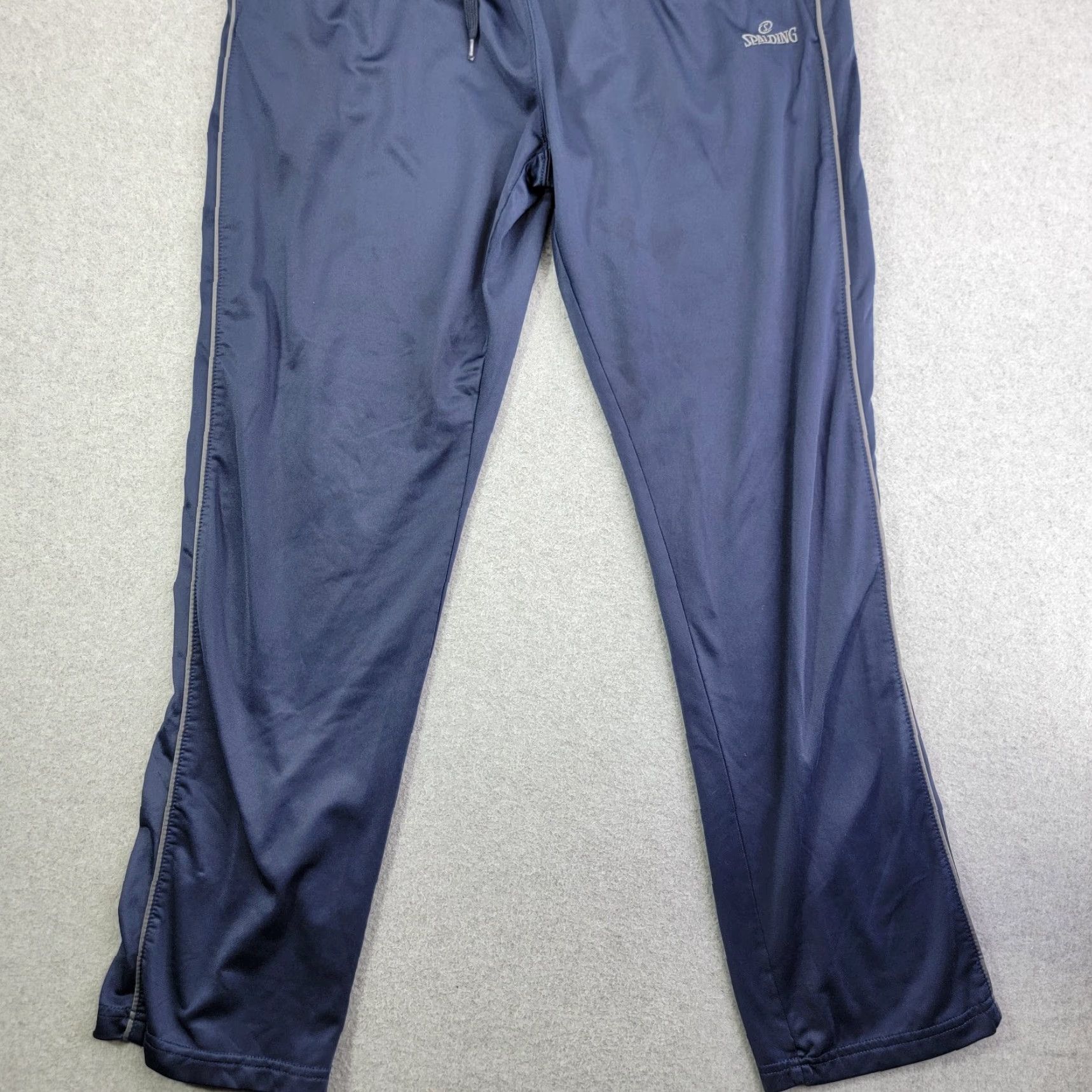 Spalding VINTAGE Spalding Pants Men L Blue Drawstring Track Sweatpants Jogger Gym 80s Mens Size US 33 - 2 Thumbnail