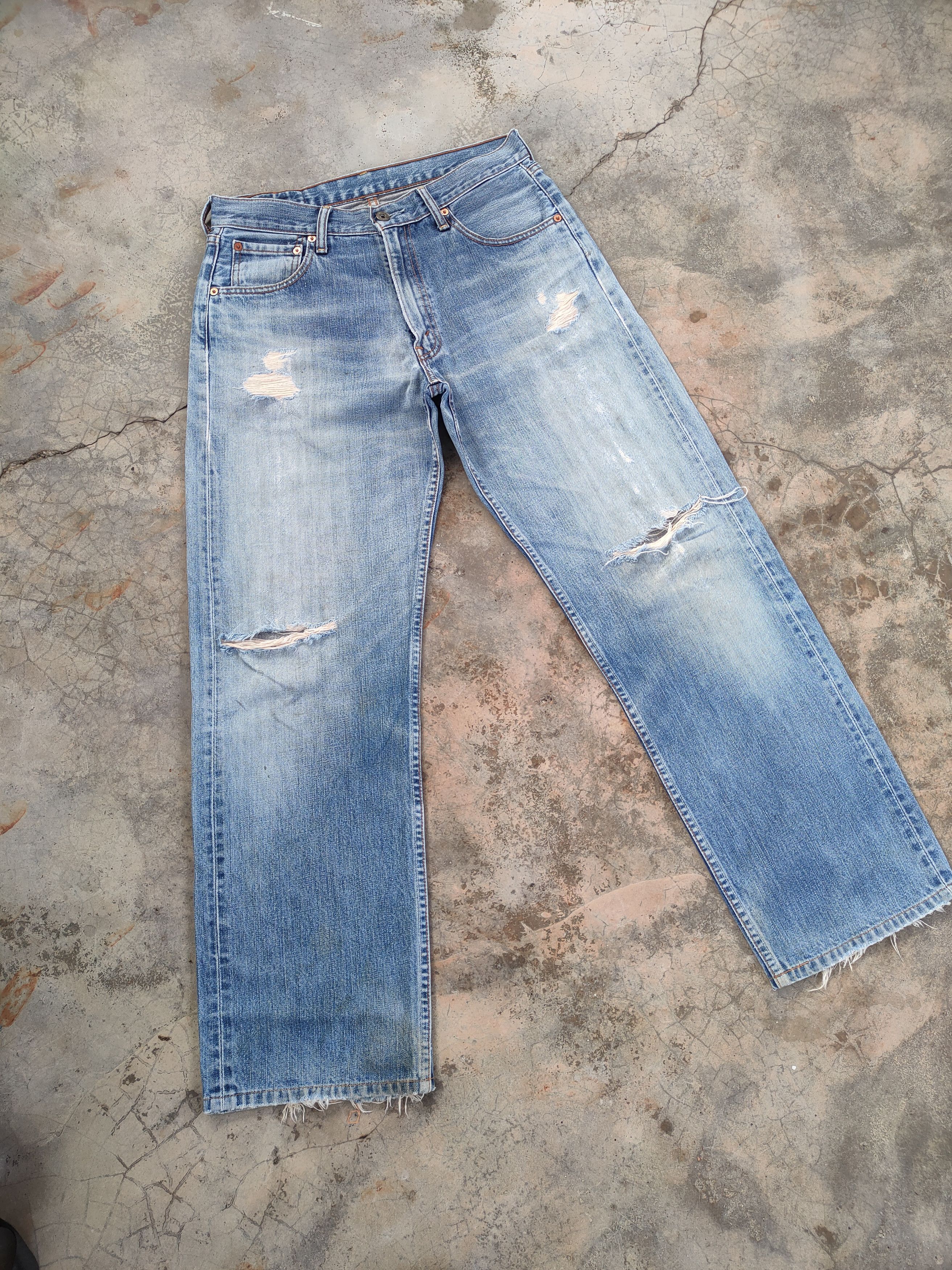 Levi's Vintage Clothing # LEVI'S 503 VINTAGE RIPPED FADED JEAN DENIM PANTS Size US 31 - 1 Thumbnail