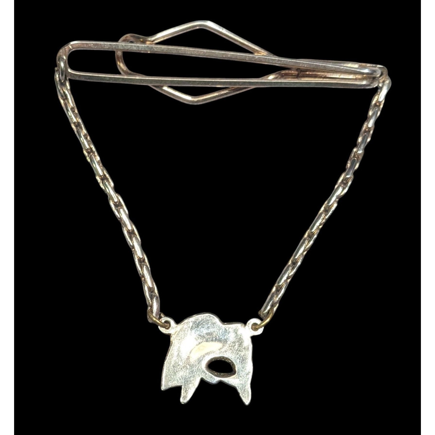 Other Vintage Silver Tone Tie Bar With Chain And Fish Charm Silver Size ONE SIZE - 2 Thumbnail