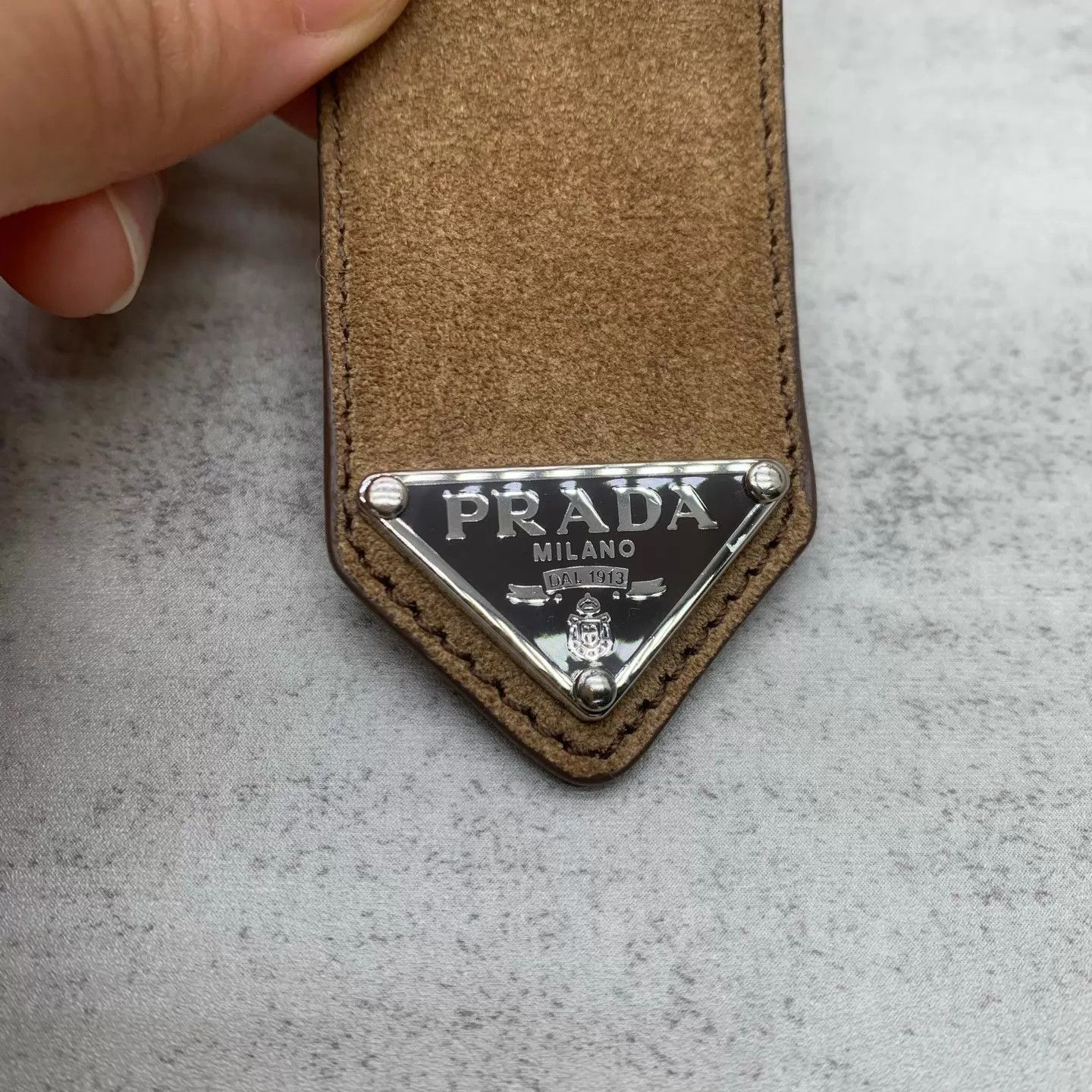 Prada Prada Brown Suede Tri Logo Belt 110 98 New Size ONE SIZE - 5 Thumbnail