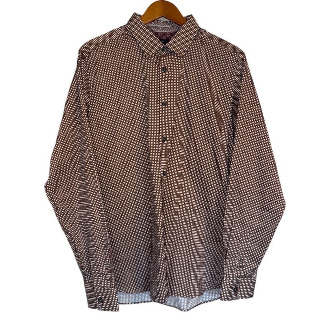 Ted Baker NWT Ted Baker Shirt Men 5 Large Brown Button Up Geometric Size US L / EU 52-54 / 3 - 1 Thumbnail