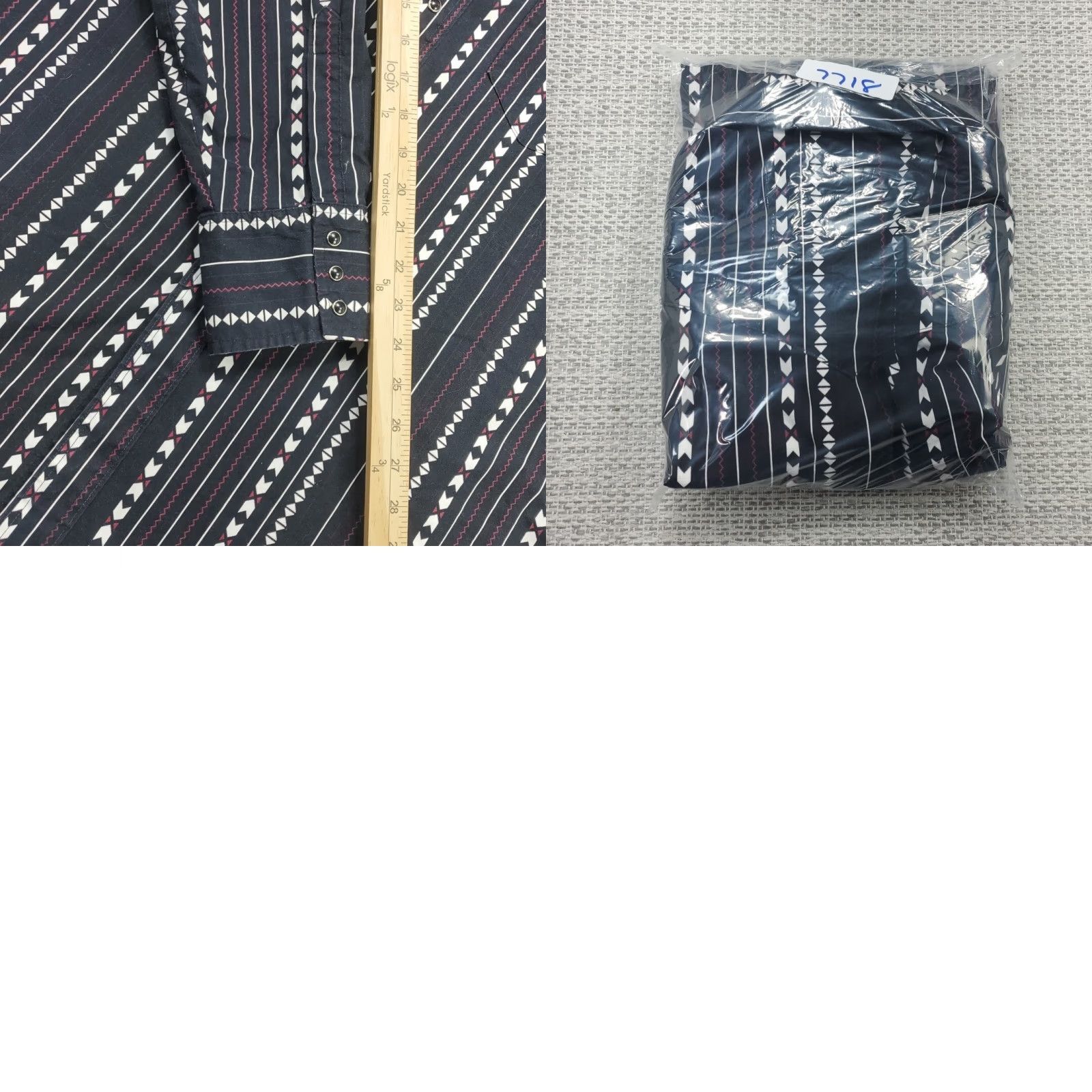 Wrangler VTG Wrangler Cowboy Cut X-Long Tails Aztec Print Long Sleeve Shirt Mens 17.5x34 Multicolor Geometric Button-Up Cotton Cotton Blend 80s 90s USA Mens Size US XXL / EU 58 / 5 - 9 Thumbnail