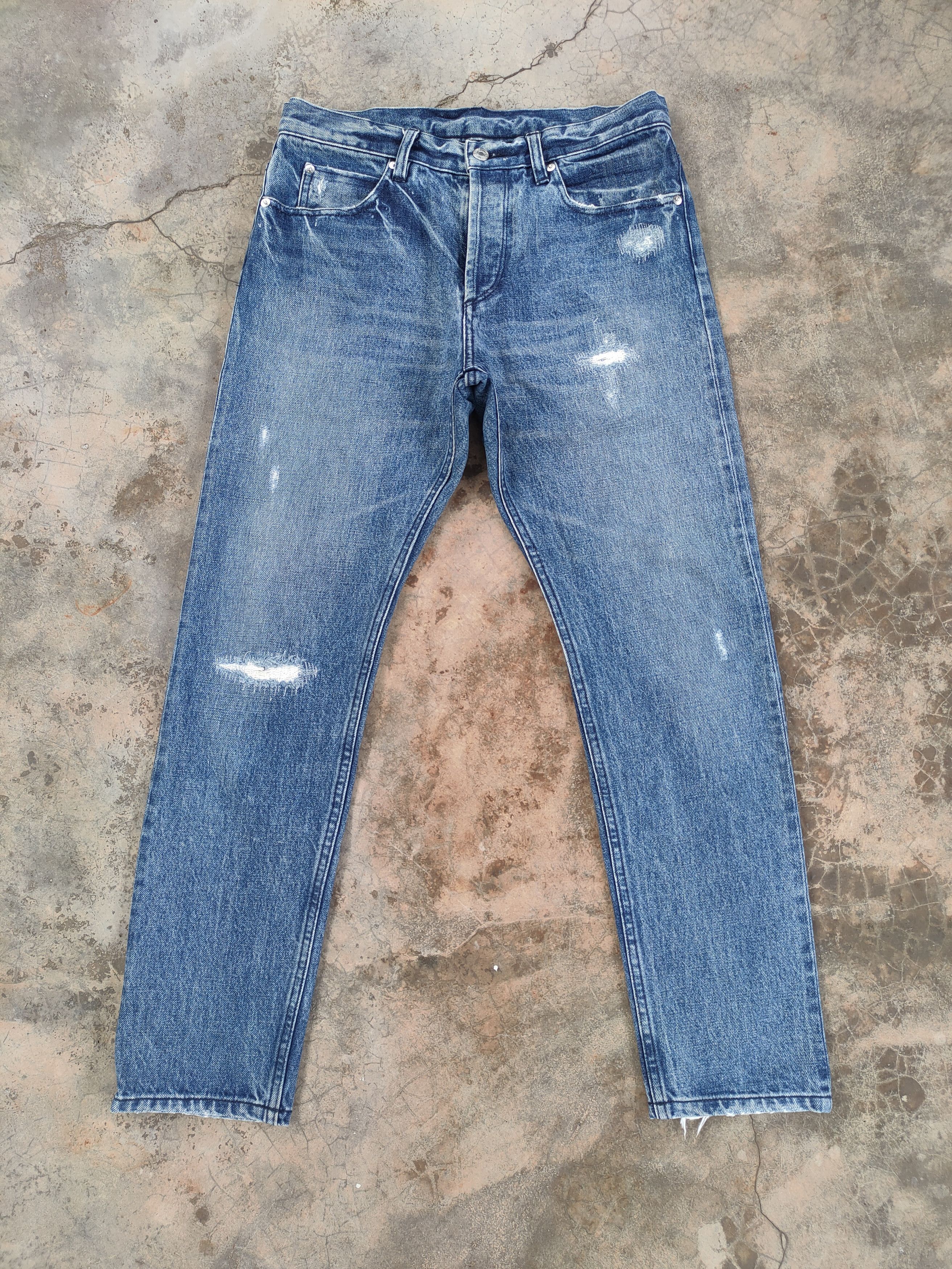 BEAUTY&YOUTH × Vintage VINTAGE JAPANESE SKINNY FADED DISTRESSED JEAN DENIM PANTS Size US 32 / EU 48 - 2 Thumbnail