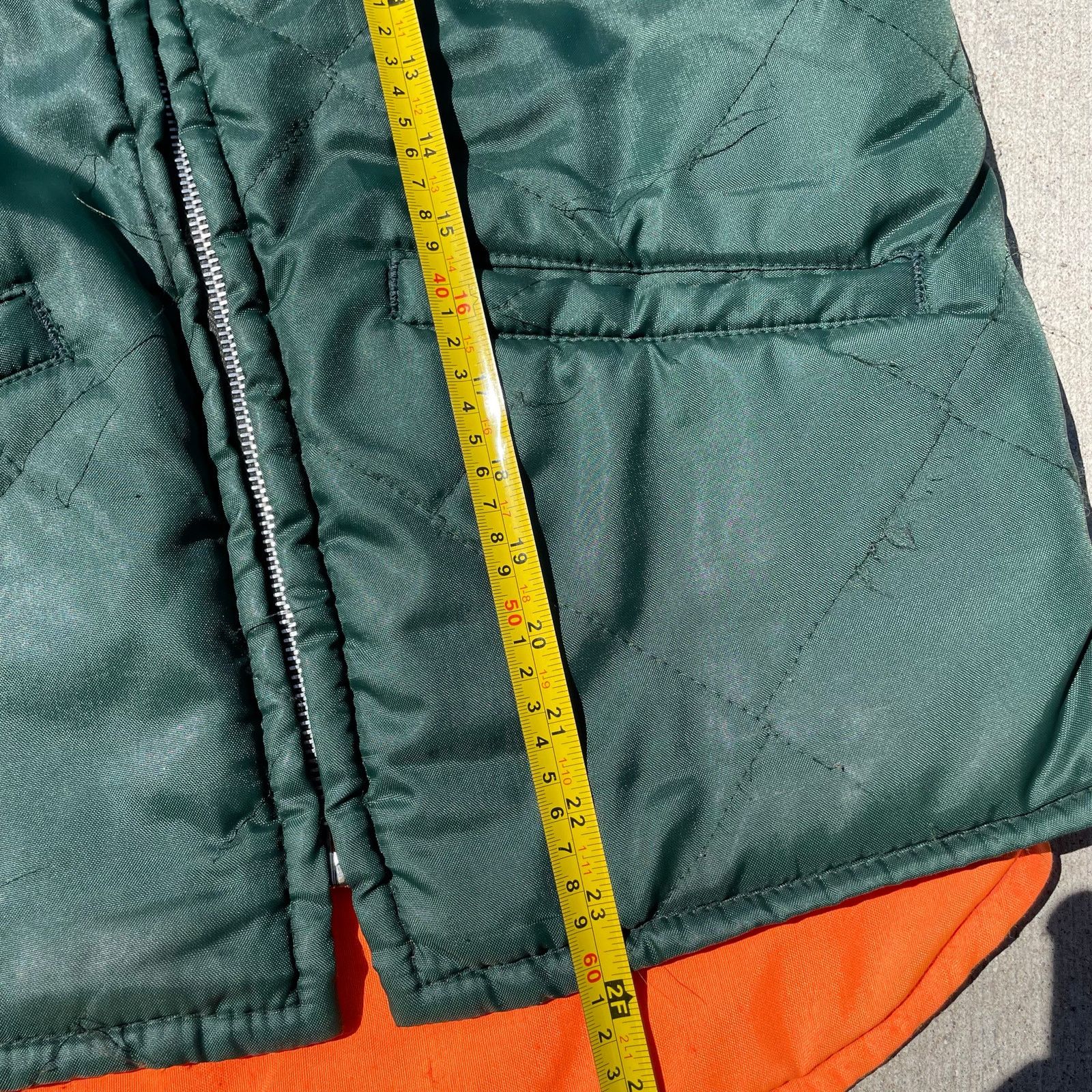 Vintage Hunting Vest 50s 60s Reversible Green Orange EMAR Zipper M Size US M / EU 48-50 / 2 - 5 Thumbnail