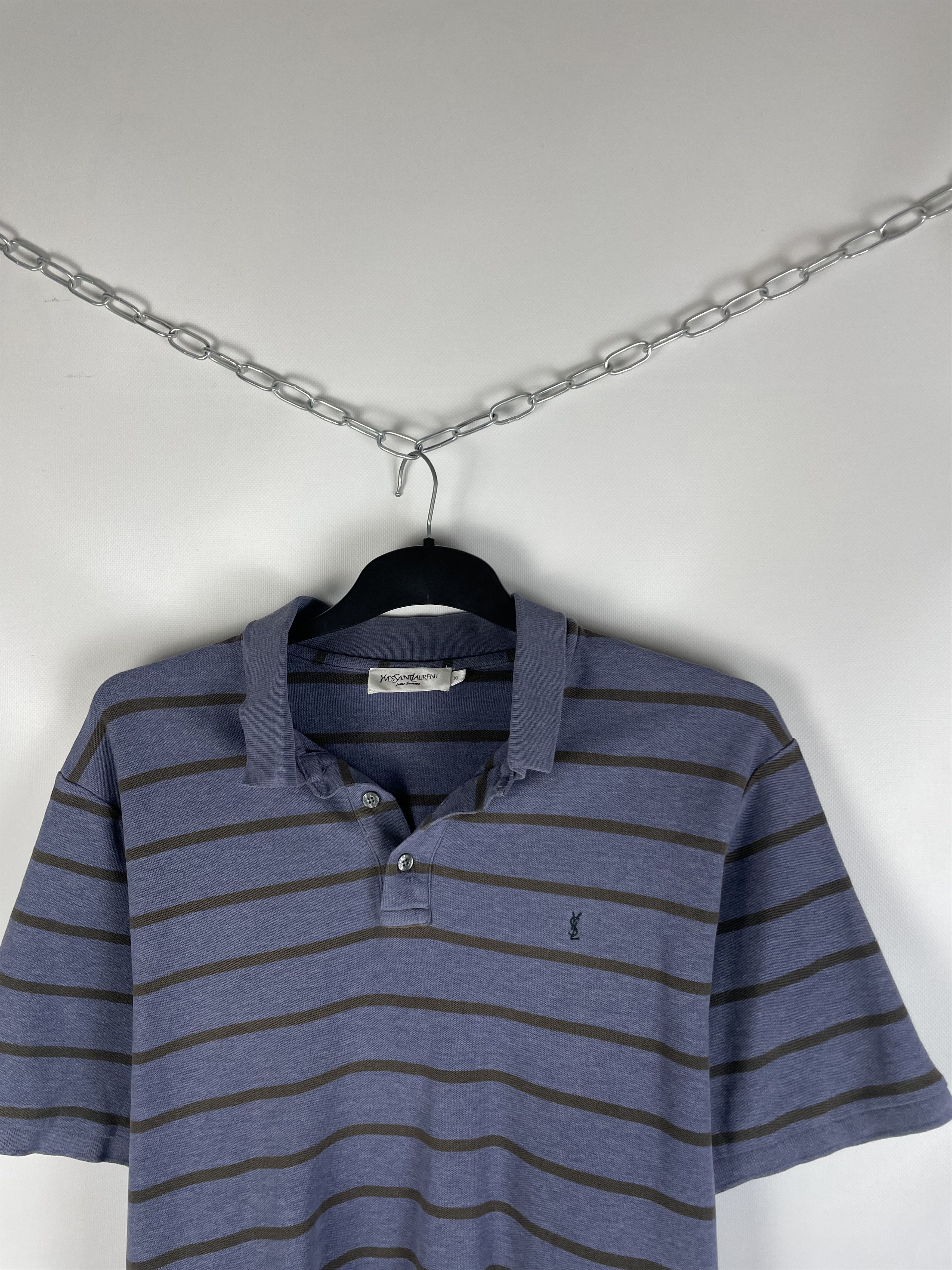 Vintage YSL Polo Shirt Yves Saint Laurent Polo Size US XL / EU 56 / 4 - 3 Thumbnail