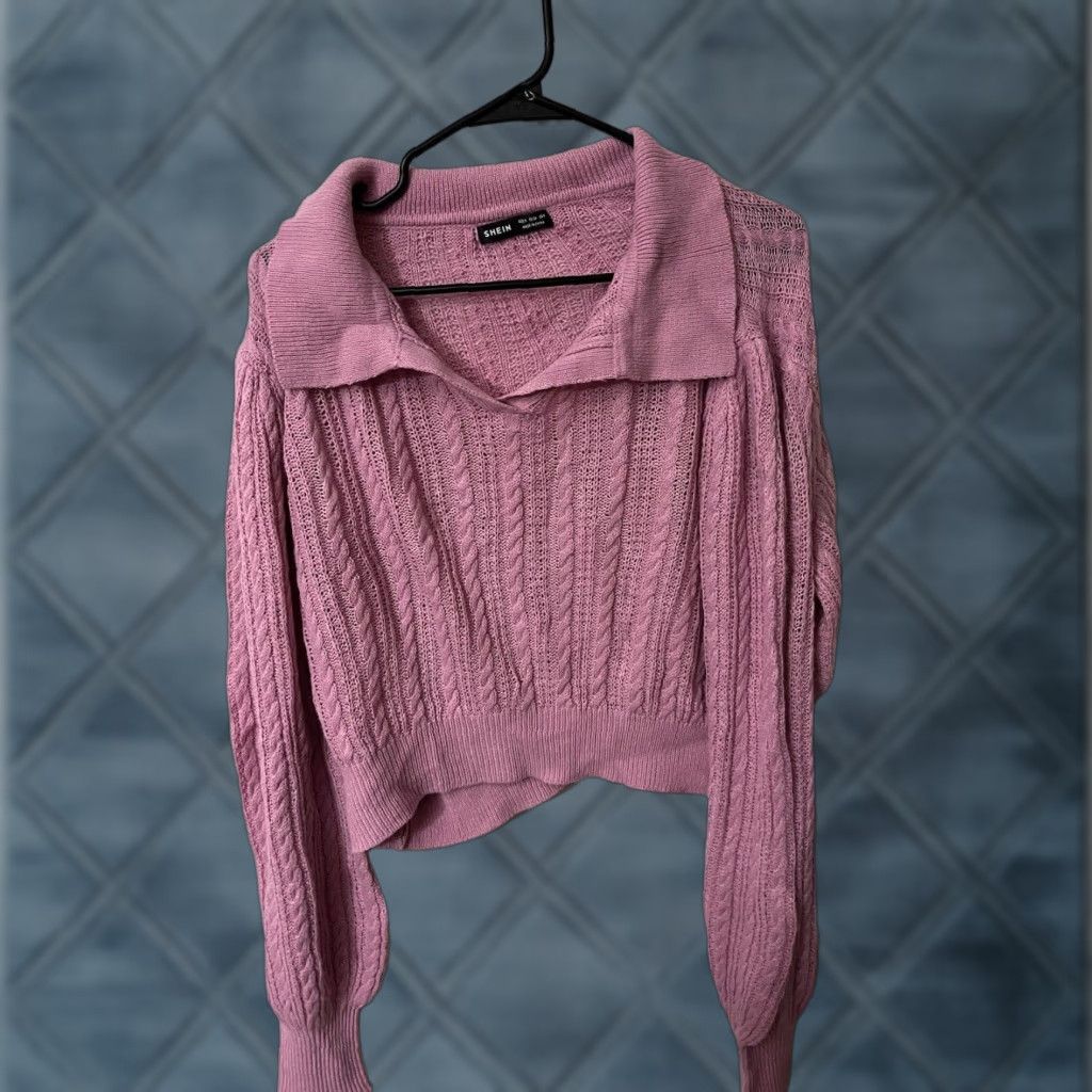 Shein VINTAGE SheIn Pink Women Collared Oversized Sweater S Shirt Womens Pink Collared Oversized Pullover 90s Size S / US 4 / IT 40 - 1 Thumbnail