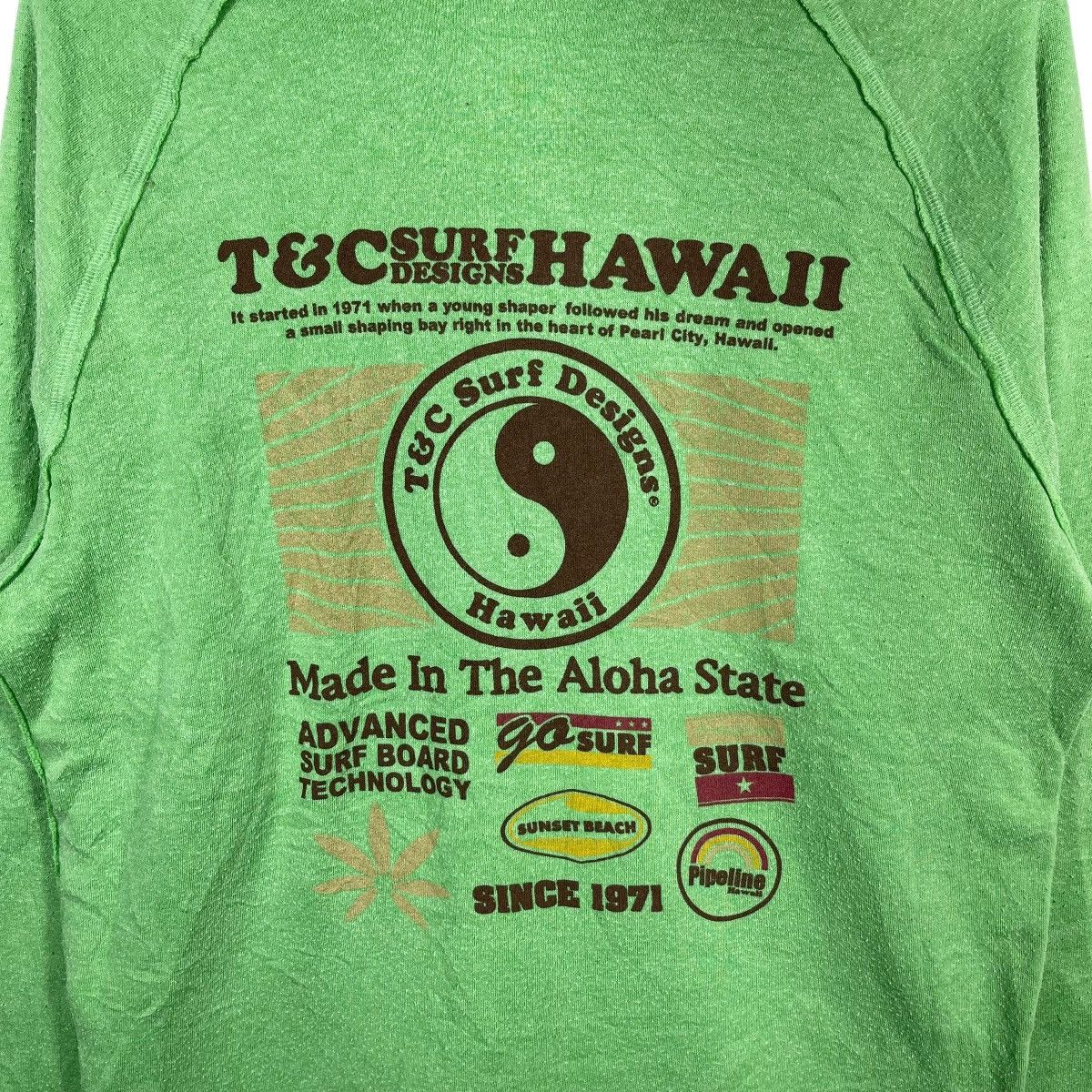 Vintage Vintage 90s T&C Surf Designs Hawaii Zip Hoodie Green Large Size US L / EU 52-54 / 3 - 5 Thumbnail